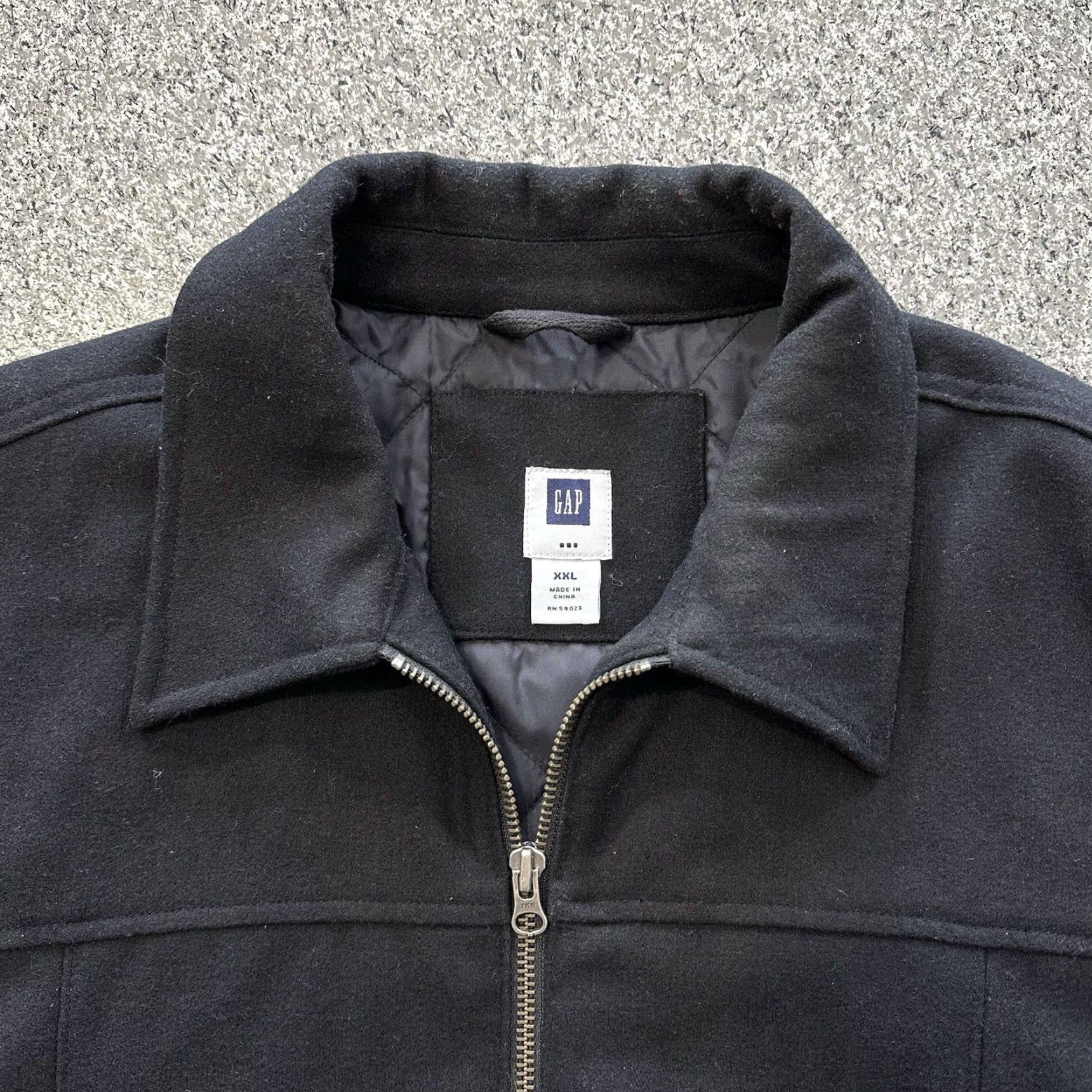 Gap VINTAGE Gap Jacket Mens 2XL Wool Bomber Black Zip Y2K 2000s" Size US XXL / EU 58 / 5 - 2 Thumbnail