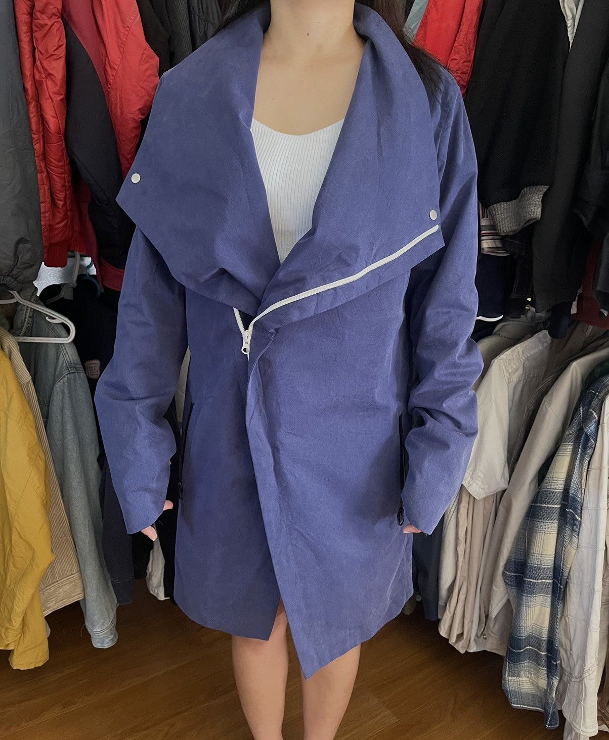 If Six Was Nine THE ♰ TWELVE ♰ Asymmetrical Wrap Coat In Blue Size M / US 6-8 / IT 42-44 - 5 Thumbnail
