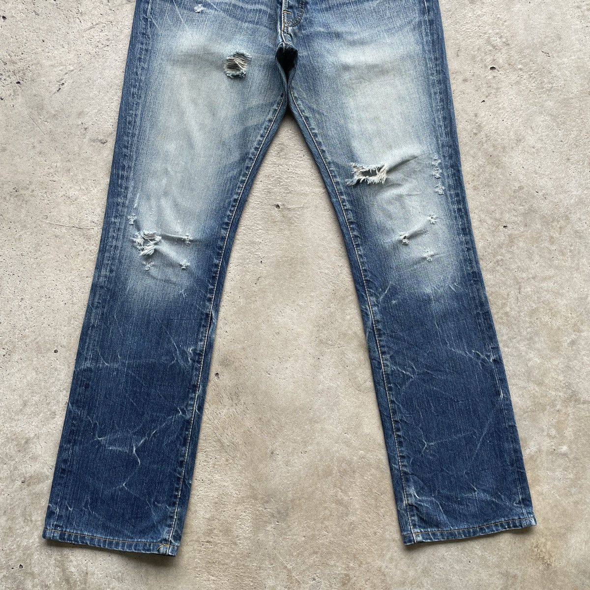 Japanese Brand × Jean × Vintage Vintage Japan Distressed Faded Jeans Denim Pants Rare Size US 31 - 4 Thumbnail