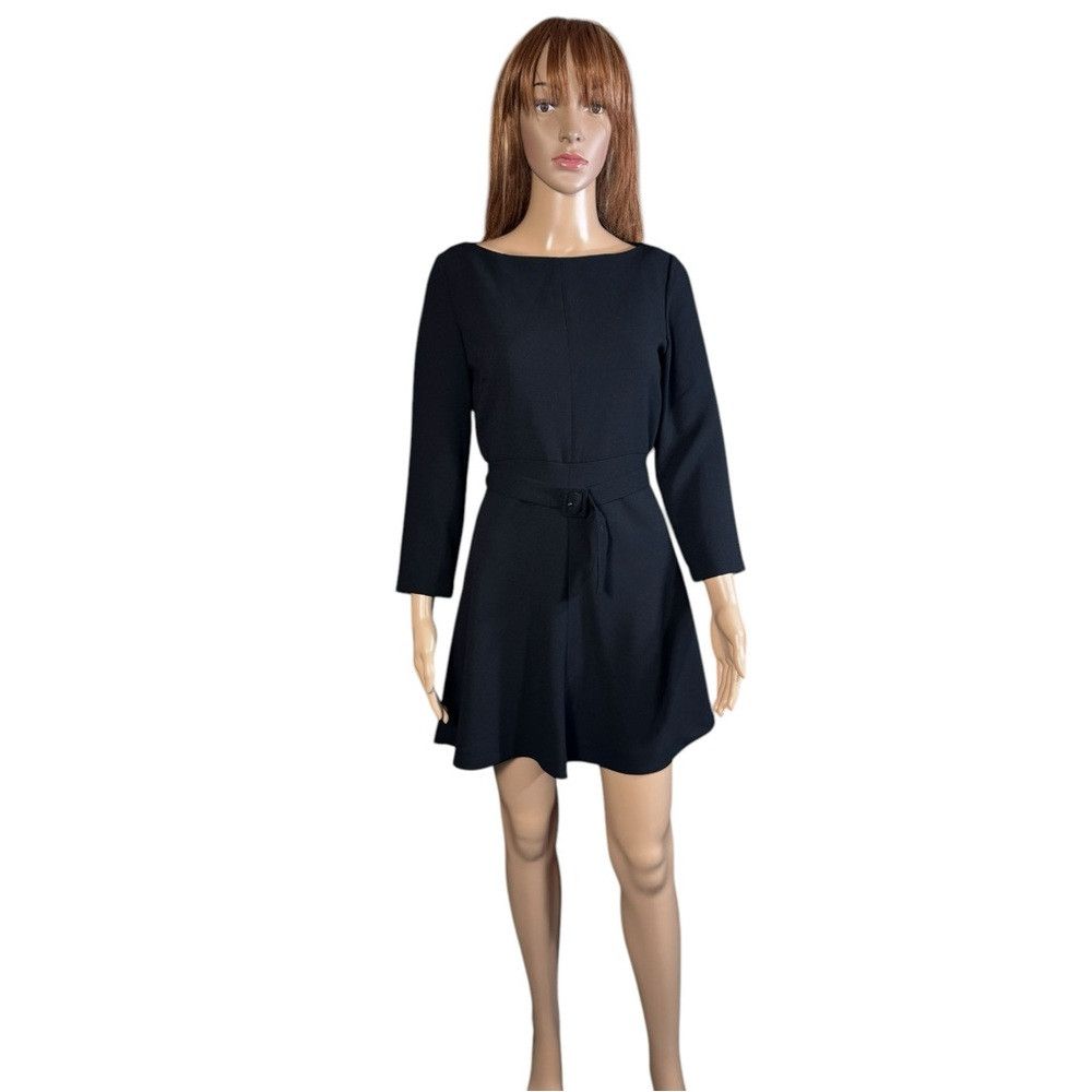 Zara NWT New Zara Black 3/4 Sleeve Belt Mini Dress Size S Size S / US 4 / IT 40 - 2 Thumbnail