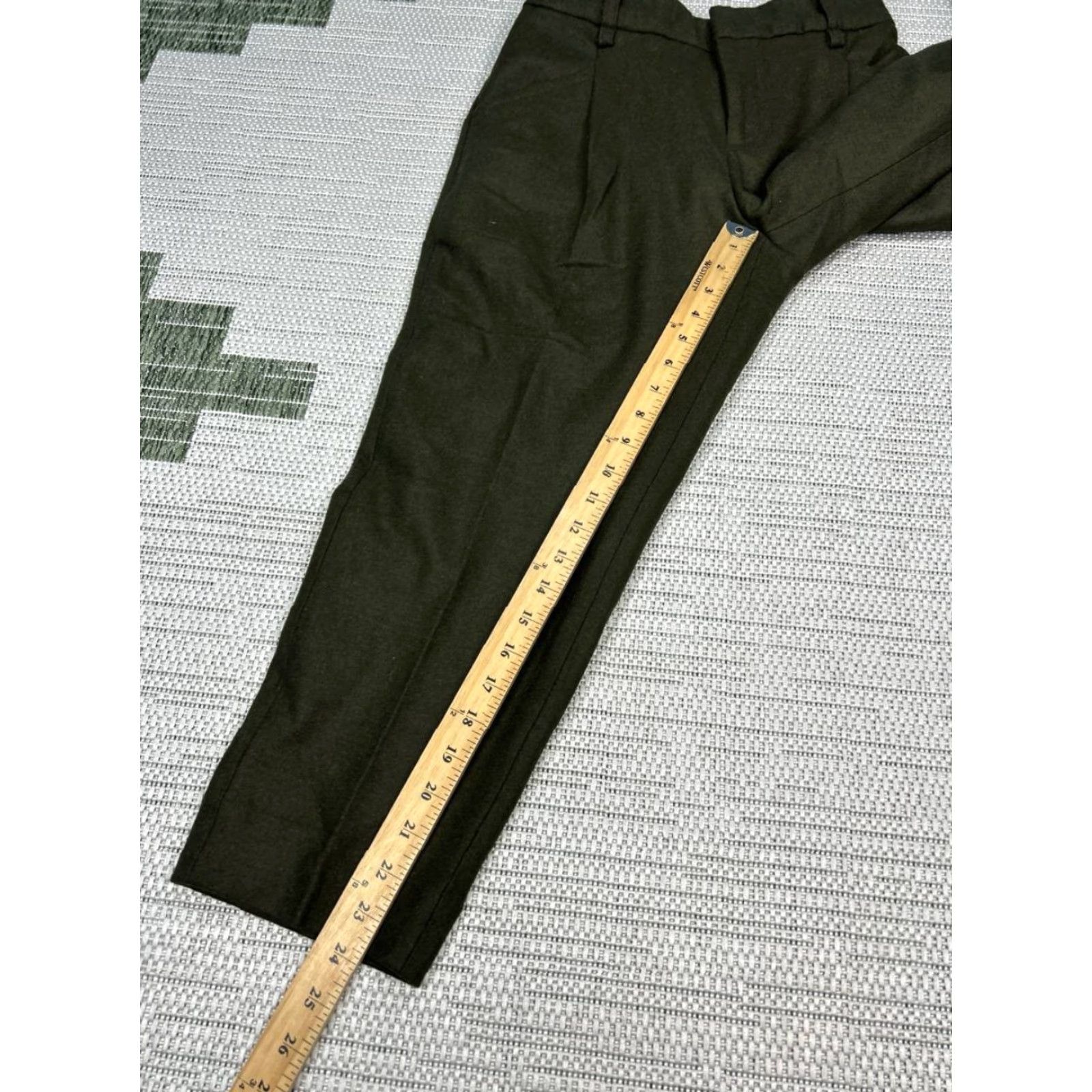 Banana Republic VINTAGE Banana Republic Chino Pants Womens 6 Green Wool Stretch Mid Rise Straight Leg Size 28" / US 6 / IT 42 - 3 Thumbnail