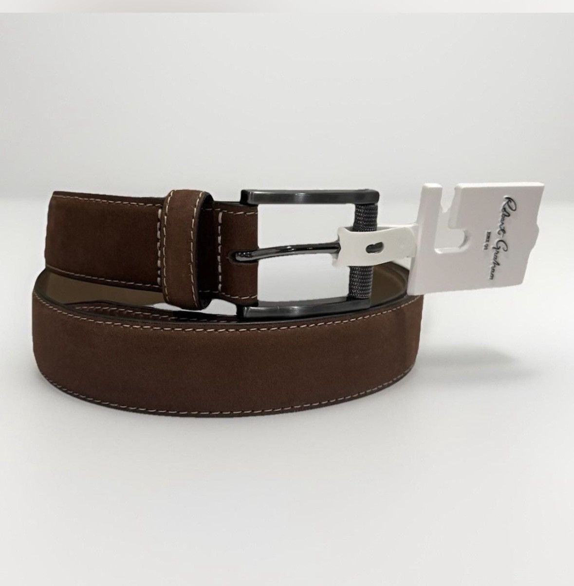 Robert Graham Robert Graham Genuine Leather Ripaso Belt Tan Size 38 Size 38 - 1 Thumbnail