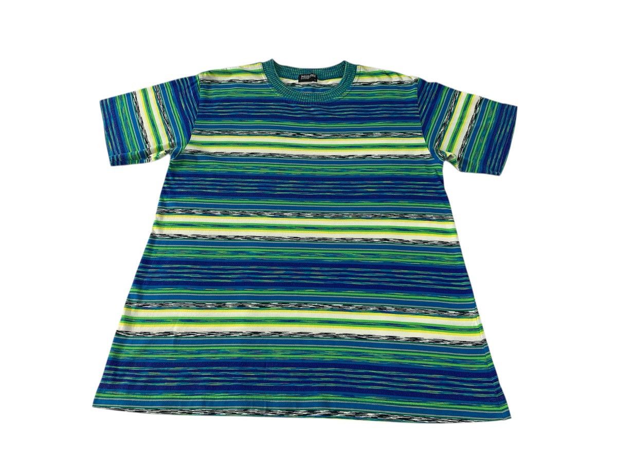 Missoni Vtg 90s Missoni Intimo Crewneck Striped Block Tee Size US M / EU 48-50 / 2 - 1 Thumbnail