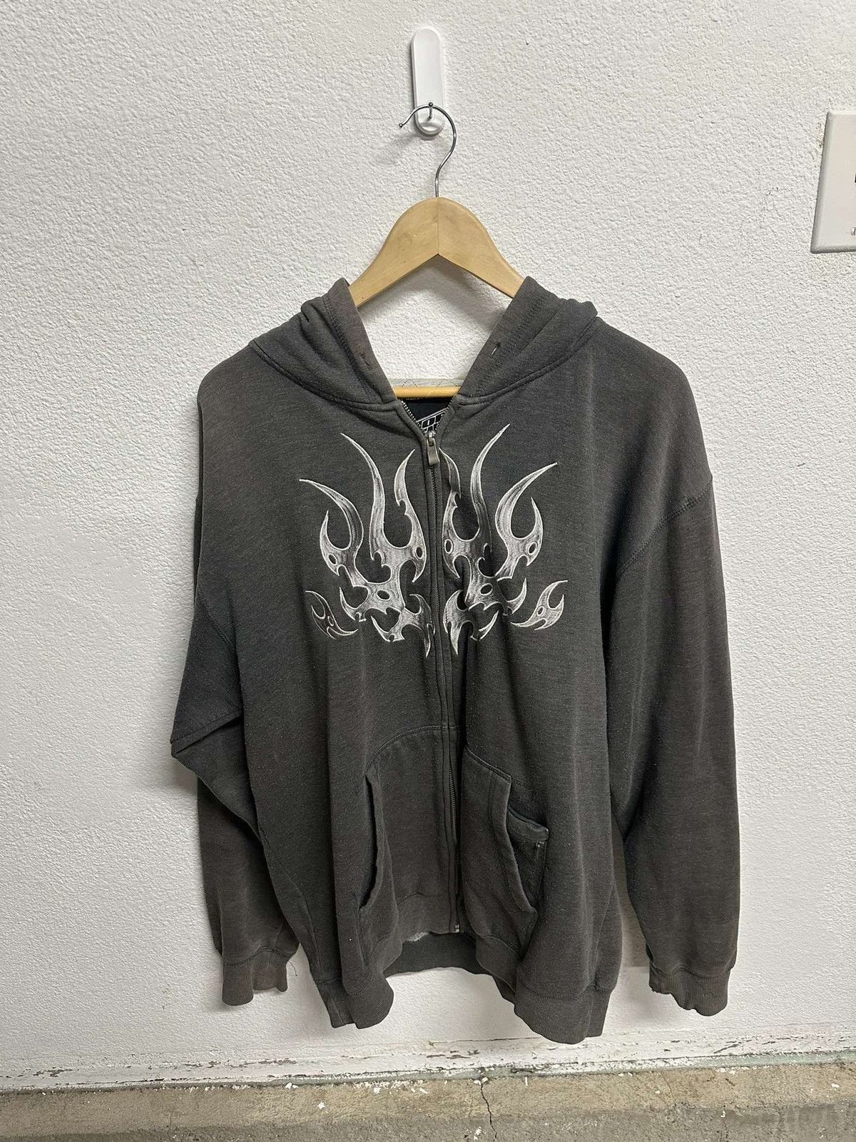 Vintage Y2K Top Heavy Flame Hoodie Size US L / EU 52-54 / 3 - 1 Thumbnail