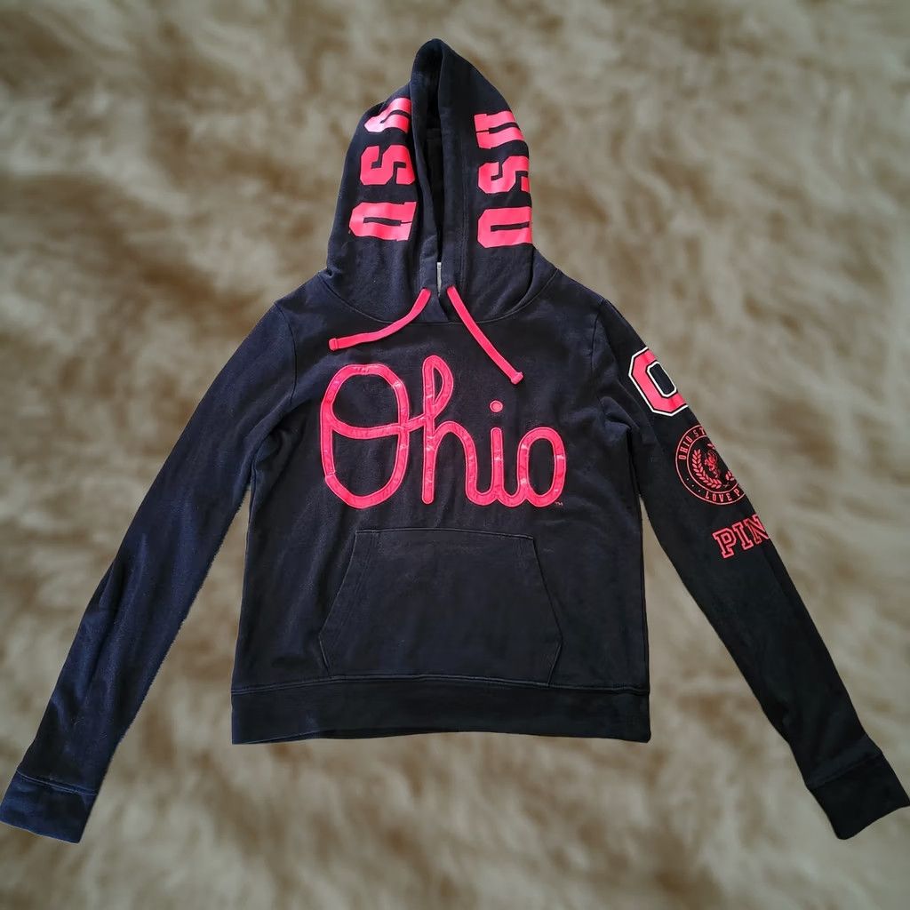 Victoria's Secret Victoria's Secret Pink Ohio State Buckeyes Hoodie Women's Small Script Logo Black Pullover Size S / US 4 / IT 40 - 1 Thumbnail