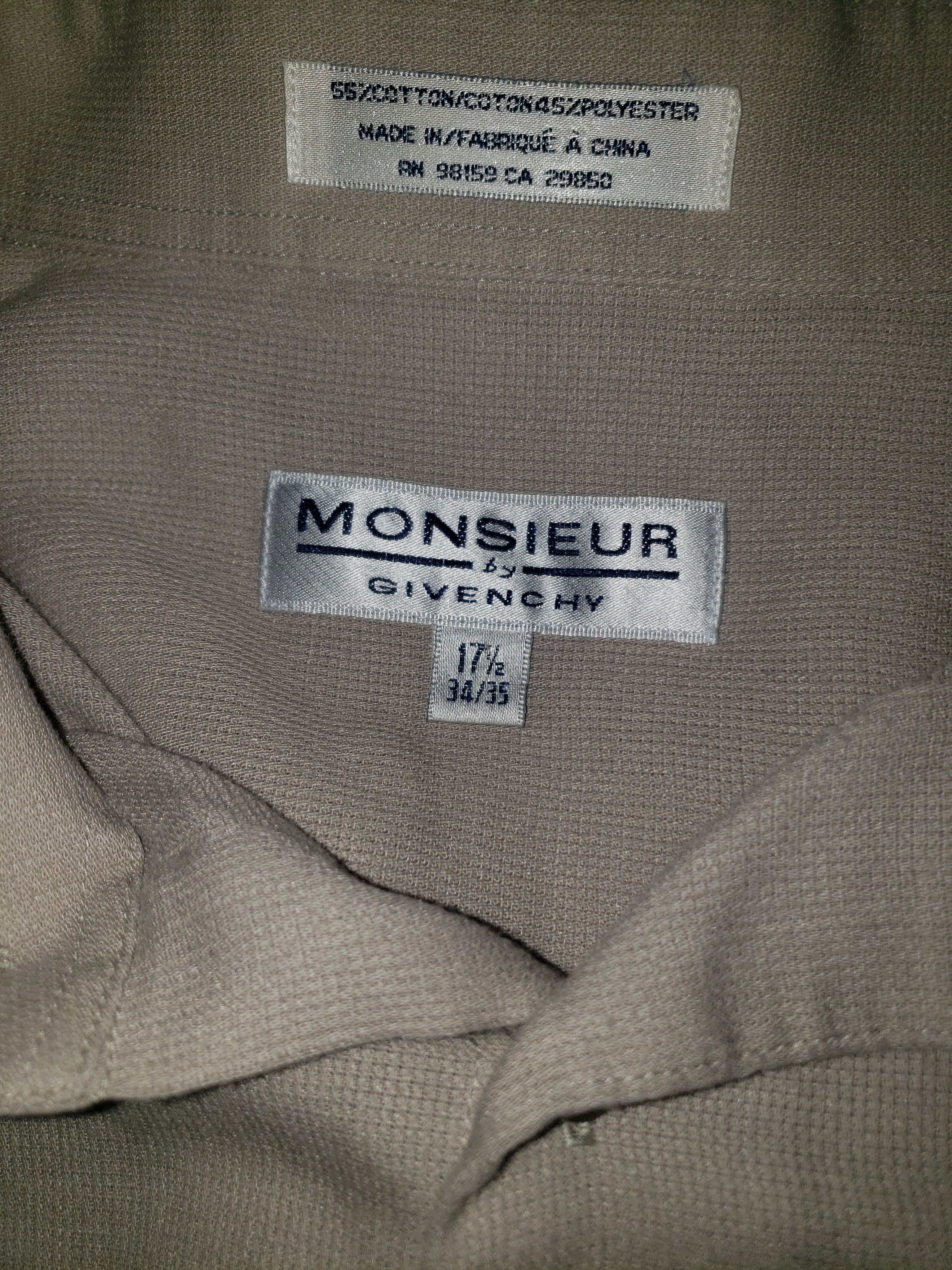 Givenchy × Vintage Vintage 90s Givenchy Moniseur Long Sleeve Button Up Size US XL / EU 56 / 4 - 2 Thumbnail