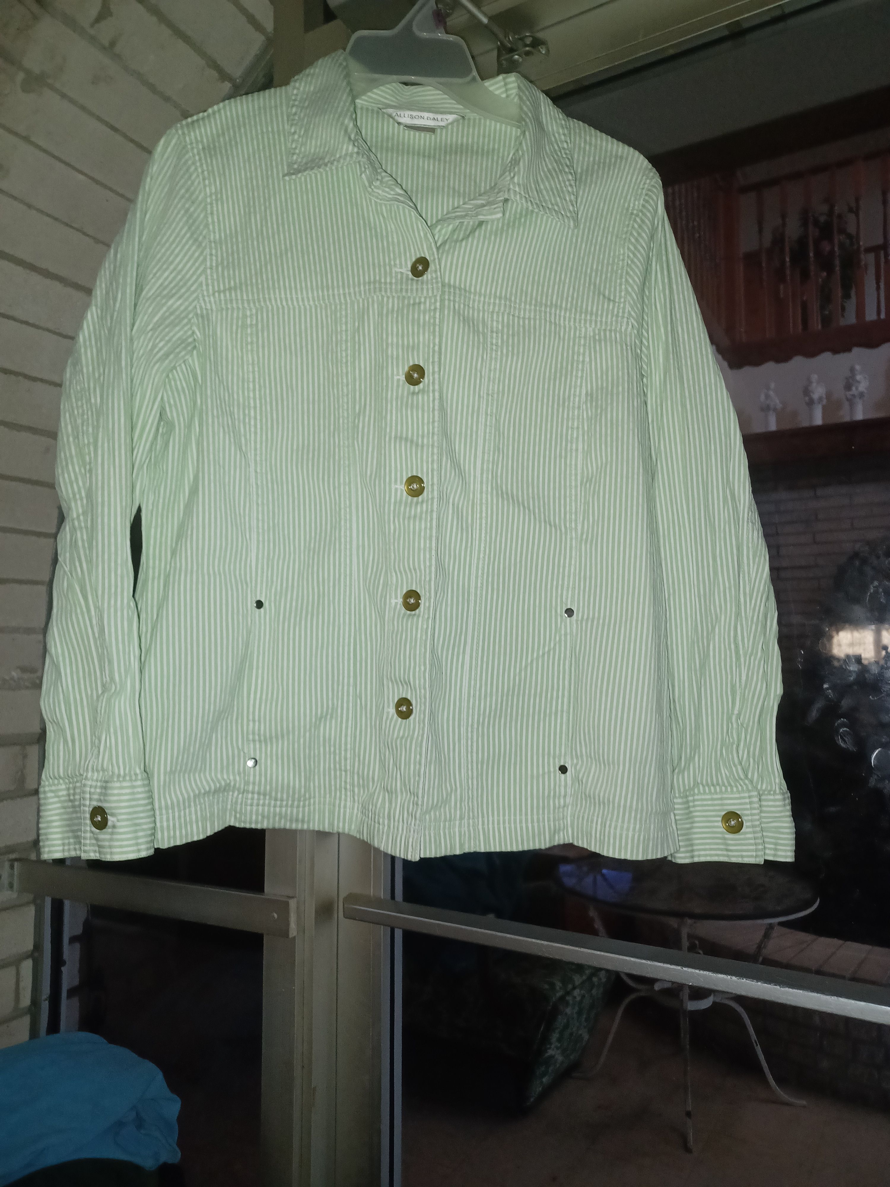 Other Allison Daley Women's Shirt/Jacket SZ 12 Lt. Green & White Size XL / US 12-14 / IT 48-50 - 1 Thumbnail