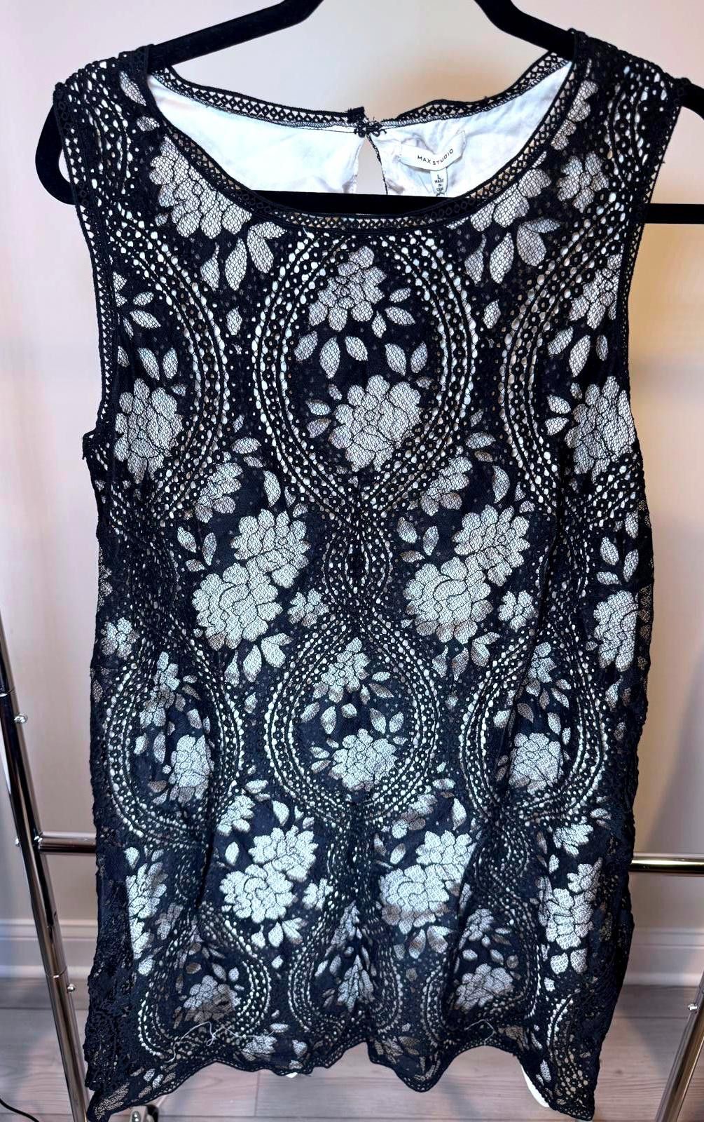 Designer Max Studio Elegant Black Lace Dress | Grailed