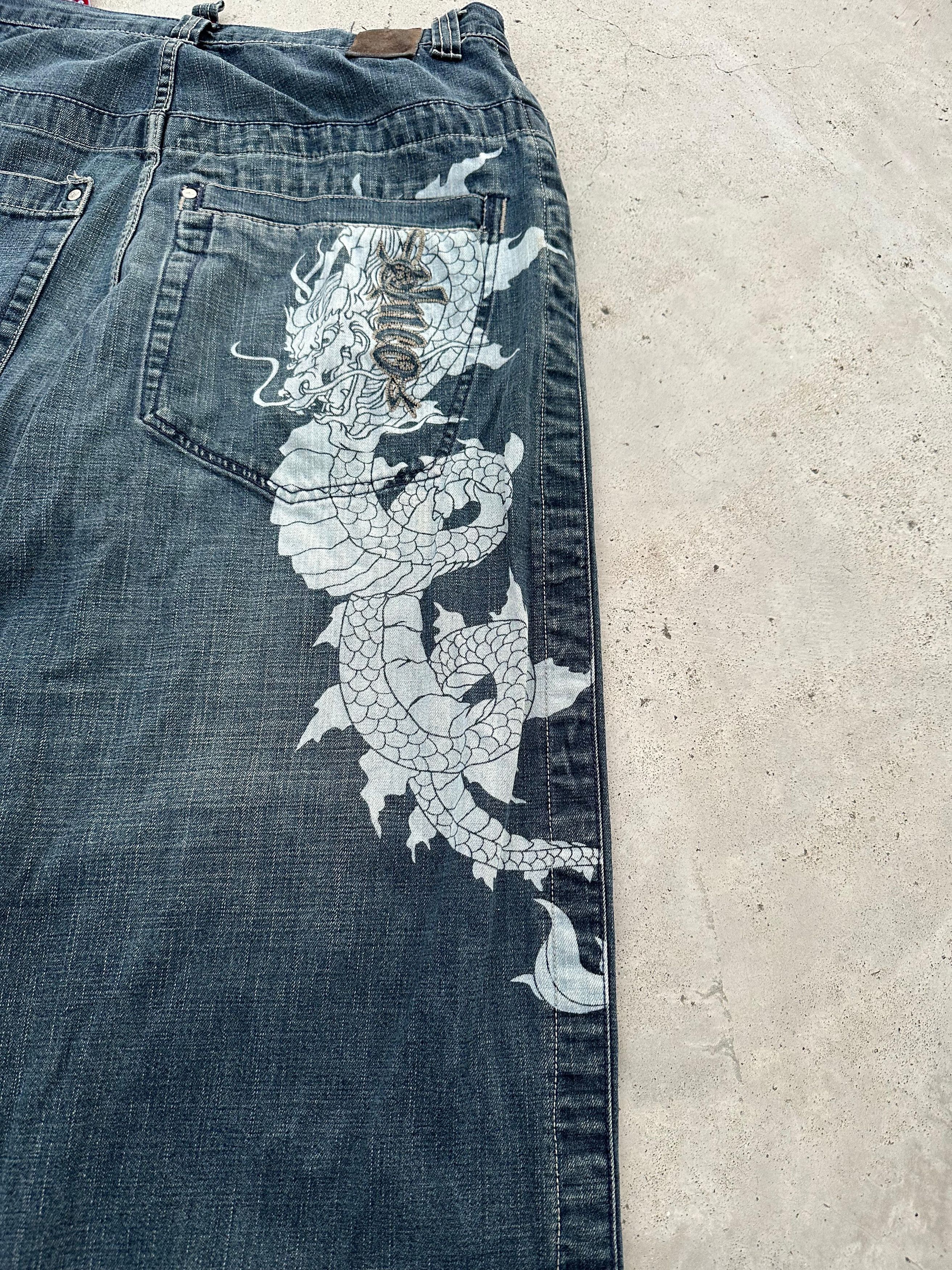 JNCO Vintage Jnco jeans Dragon Wide leg Baggy 34×32 Size US 34 / EU 50 - 5 Thumbnail