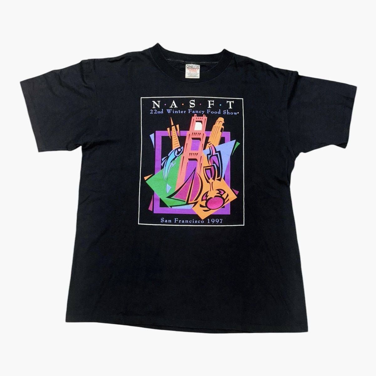 Vintage Vintage 90s Black San Francisco NA SFT T-Shirt Men Size L Size US L / EU 52-54 / 3 - 1 Thumbnail