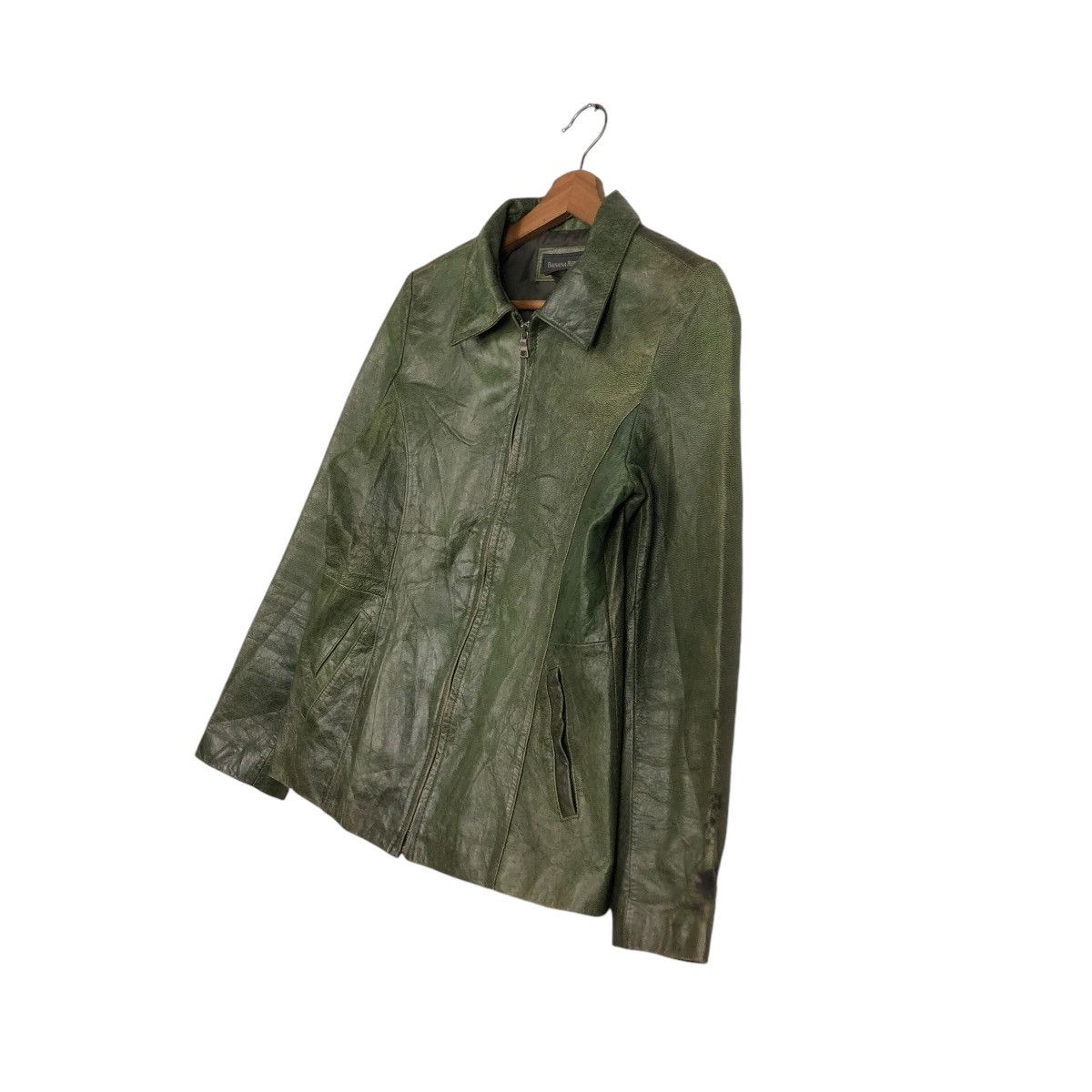 Japanese Brand 🔥VINTAGE BIKER CROPPED LEATHER JACKET BANANA REPUBLIC Size US M / EU 48-50 / 2 - 4 Thumbnail