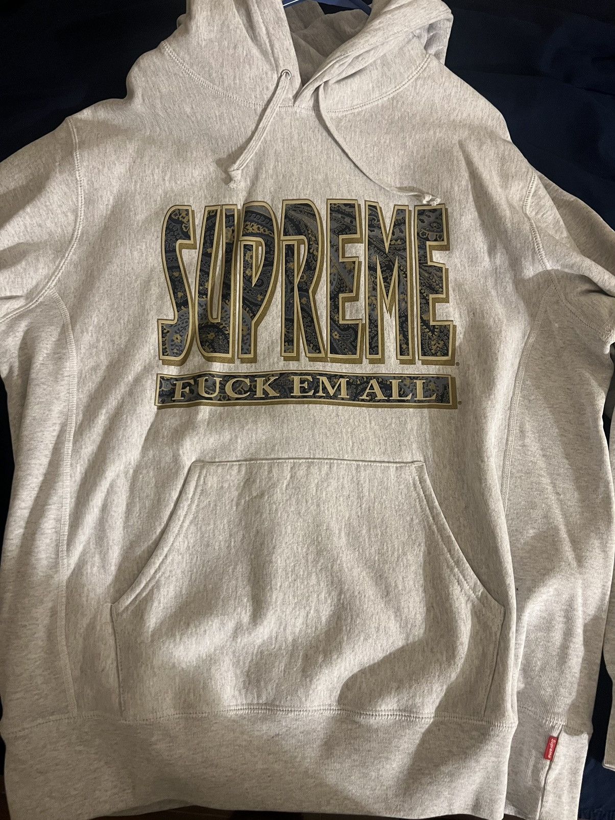 Supreme Paisley Fuck Em All Hoodie | Grailed