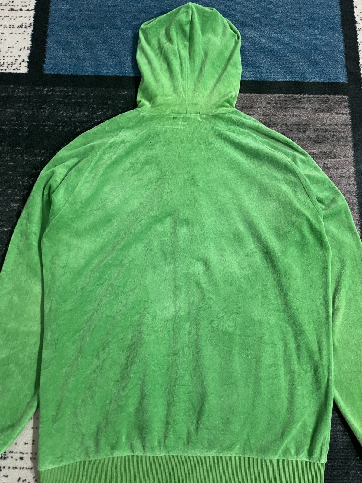 Fred Perry × Vintage Vintage Fred Perry Velvet Green Hoodie Jacket Size US L / EU 52-54 / 3 - 13 Thumbnail