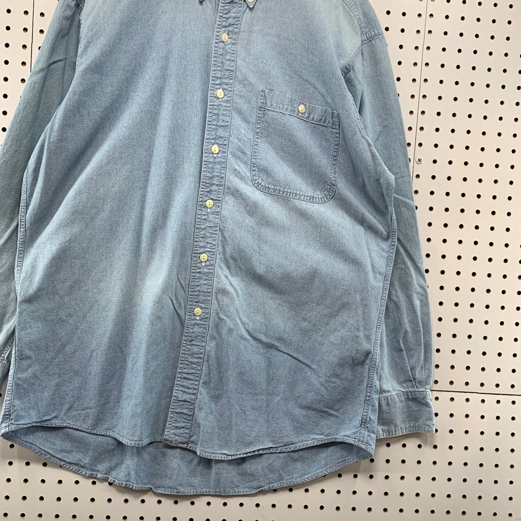 Ralph Lauren VINTAGE Ralph Lauren Denim Shirt Mens XL Blue Cotton Long Sleeve Button-Up Size US XL / EU 56 / 4 - 4 Thumbnail