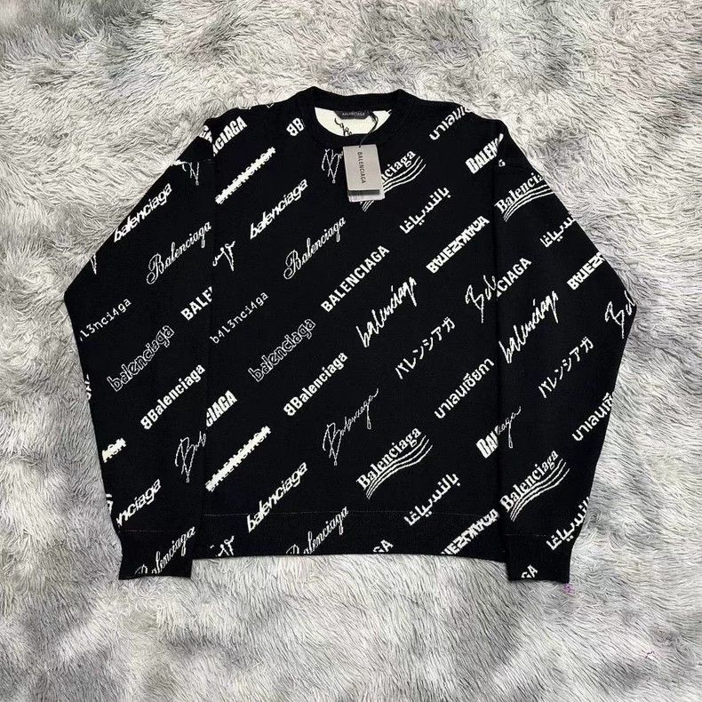 Balenciaga Balenciaga Bullet screen full of logo sweater 2502-Nextarro Size US M / EU 48-50 / 2 - 2 Thumbnail