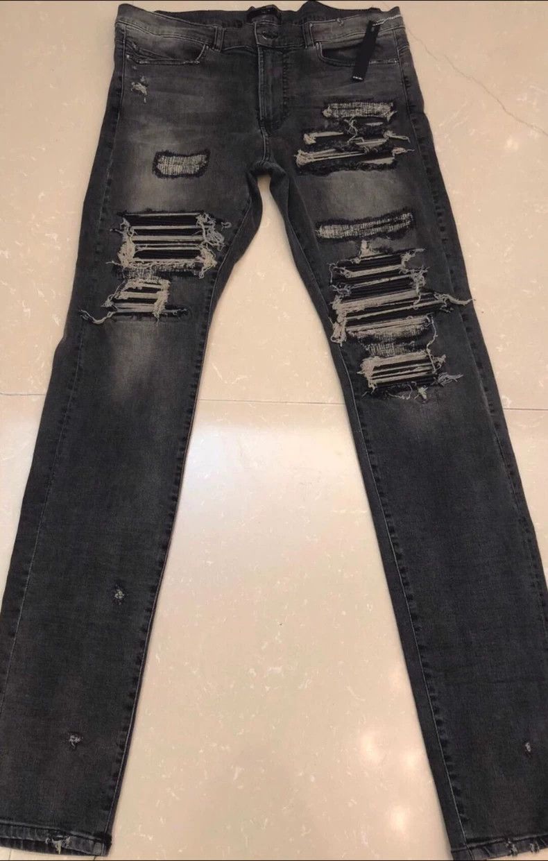 AMIRI 15OG Distressed Patch Jeans - dmc