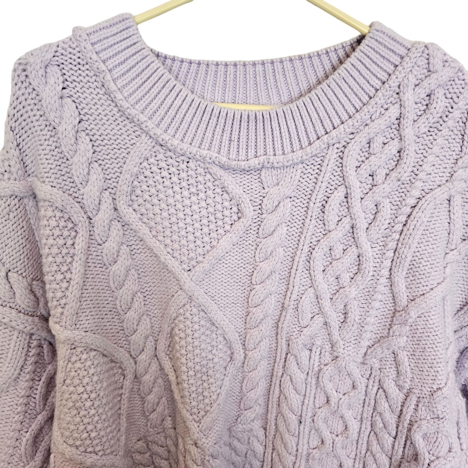 Free People Free People Womens Leslie Cable Knit Fisherman Sweater Cabin Size S / US 4 / IT 40 - 4 Thumbnail