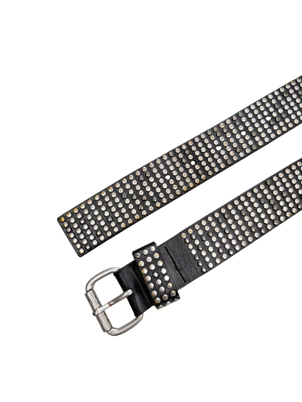 Japanese Brand Vintage Leather Metal Studed belt Punk Number Nine style Size ONE SIZE - 3 Thumbnail