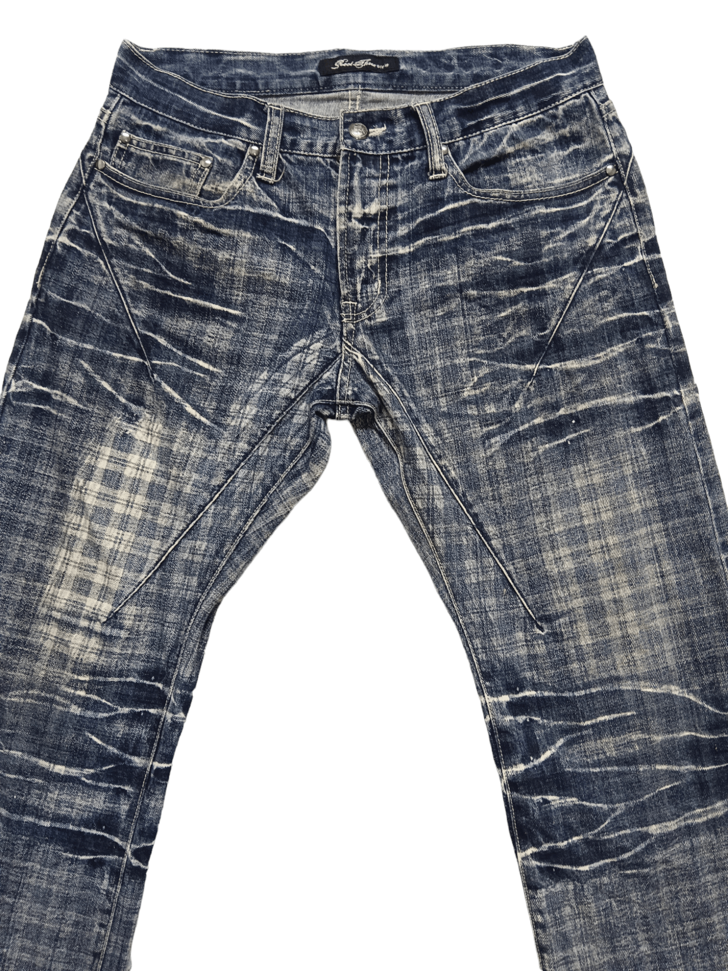 Japanese Brand Root Three Style Clawmark Checkered Denim Size US 30 / EU 46 - 3 Thumbnail
