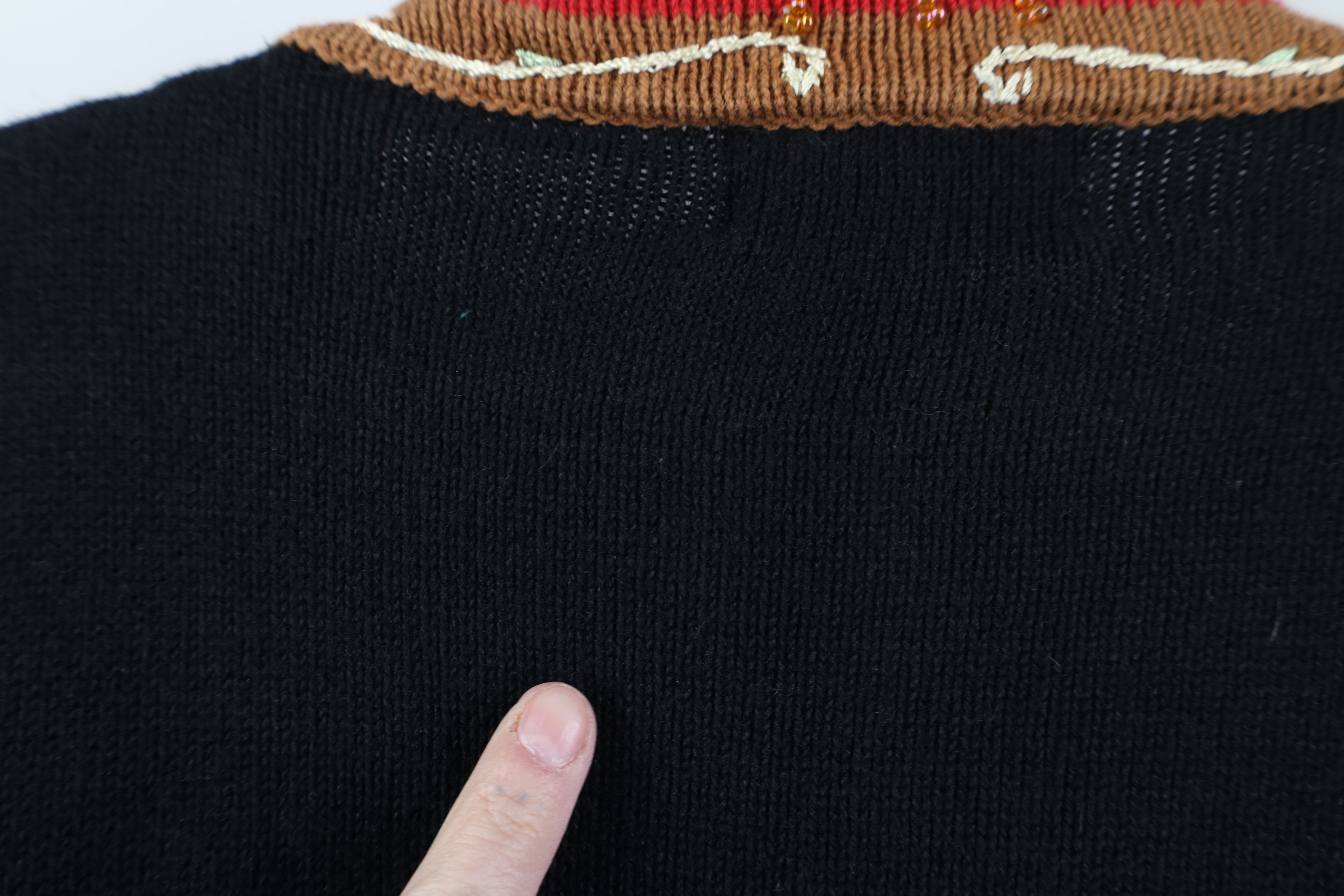 Vintage Vintage 90s Streetwear Embroidered Chicken Cardigan Sweater Size L / US 10 / IT 46 - 12 Thumbnail