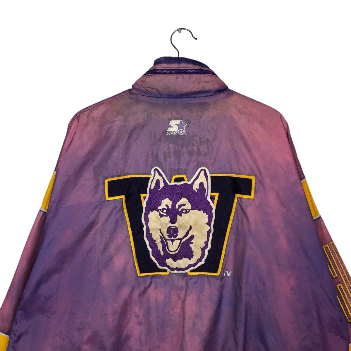 Starter 🔥VINTAGE BOMBER JACKET STARTER WASHINGTON HUSKIES SUN FADED Size US L / EU 52-54 / 3 - 11 Thumbnail