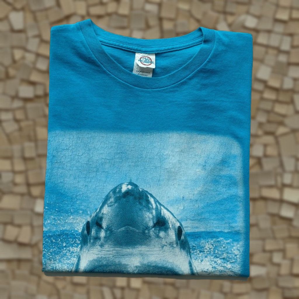 Vintage VINTAGE Animal Planet SHARK WEEK Delta Y2K 100% COTTON BLUE T SHIRT Men XL Size US XL / EU 56 / 4 - 1 Thumbnail