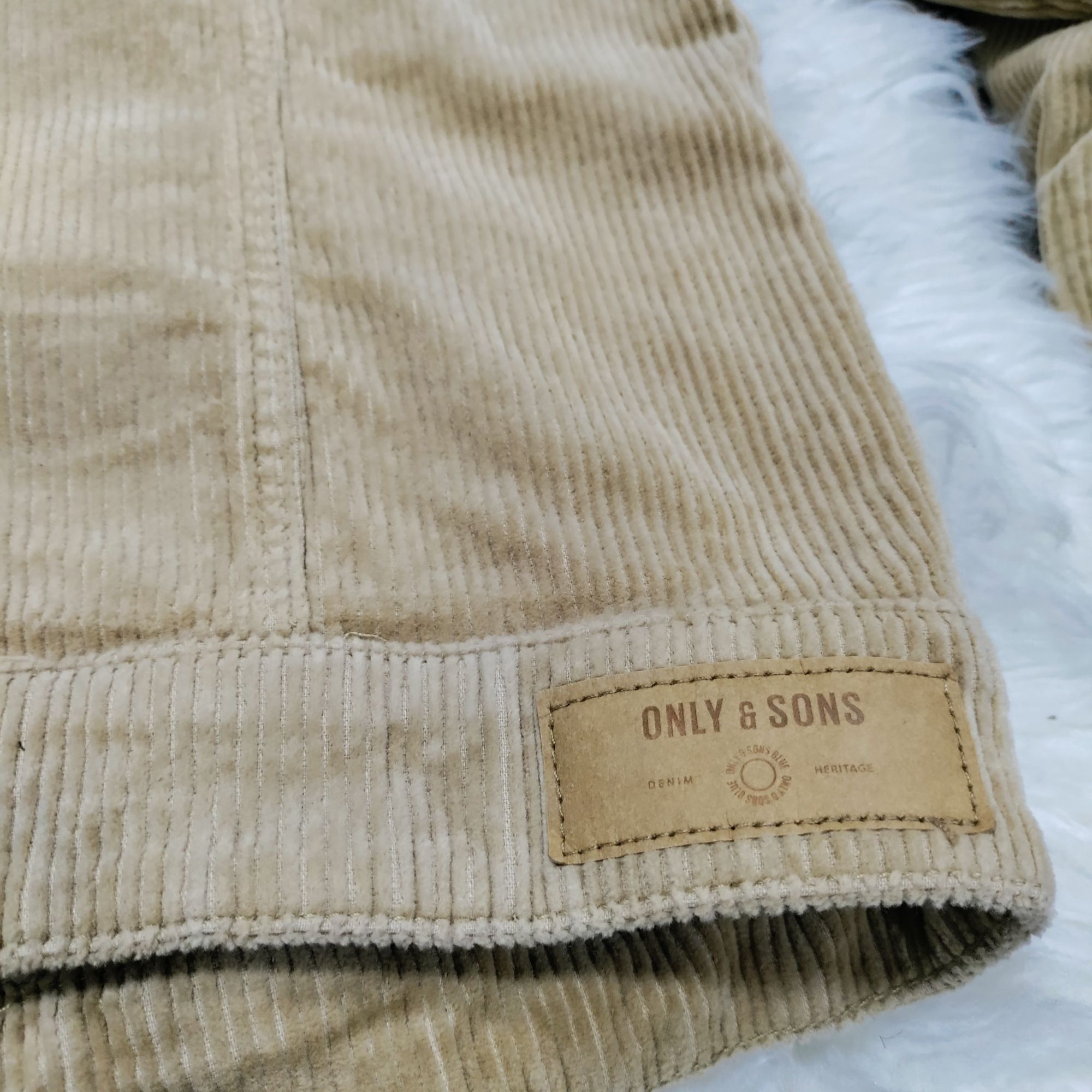 ONLY & SONS Only & Sons Cotton Blend Button-Front Mens S Long Sleeve Cor Size US S / EU 44-46 / 1 - 4 Thumbnail
