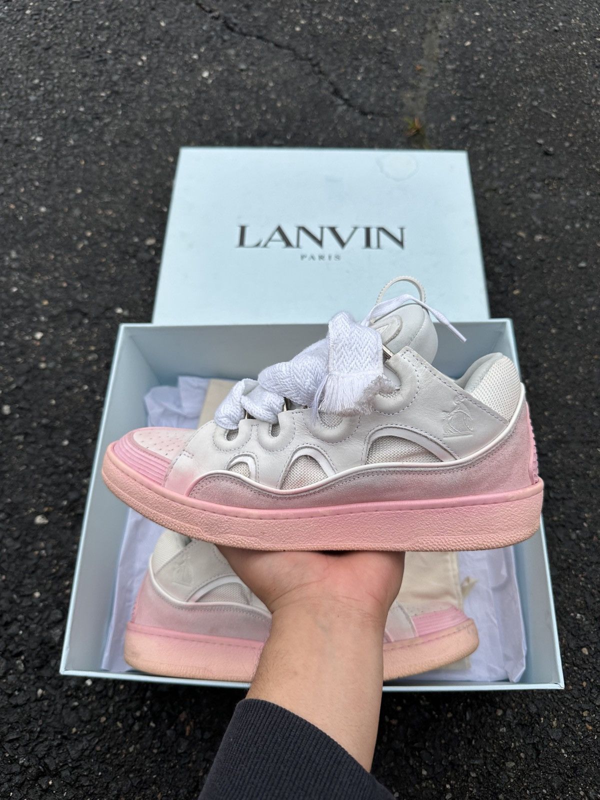 Lanvin Lanvin Curb Sneaker White/Pink Size US 9 / EU 42 - 10 Thumbnail