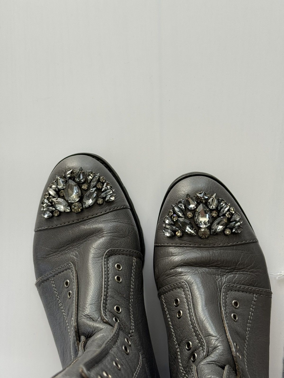 Jimmy Choo Jimmy Choo Biker Combat Ankle Leather Boots Size 37 Size US 7 / IT 37 - 6 Thumbnail