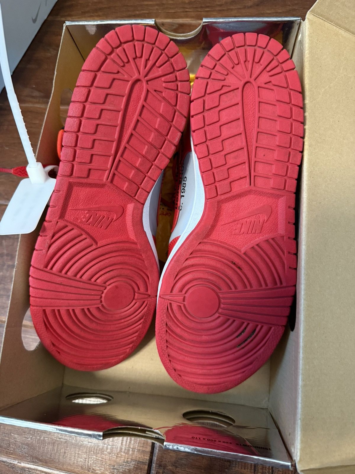 Nike × Off-White Off White Nike Dunk “University Red” Size US 8.5 / EU 41-42 - 5 Thumbnail