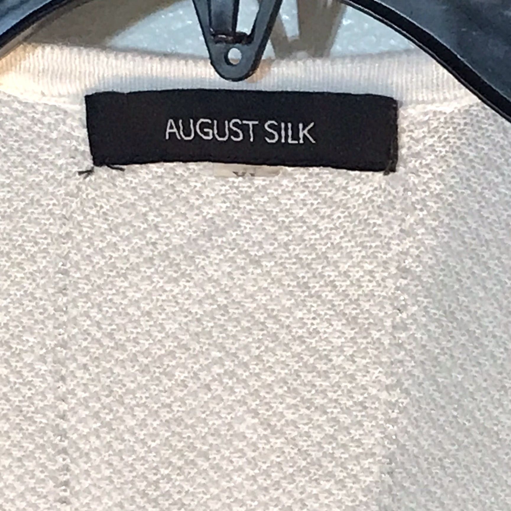 Vintage Vintage August Silk Women's Cardigan XL White Metallic Stripes Knit Casual Business Sweater Size XL / US 12-14 / IT 48-50 - 2 Thumbnail