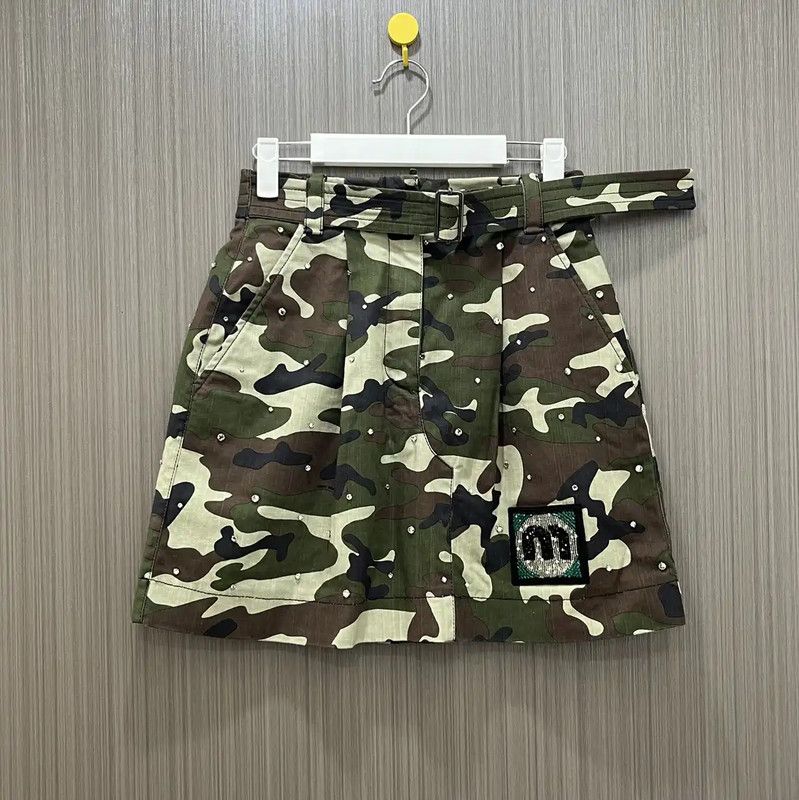 Miu Miu Miu Miu Women's Cotton Camouflage Skirt 0089 Size 23" - 1 Thumbnail