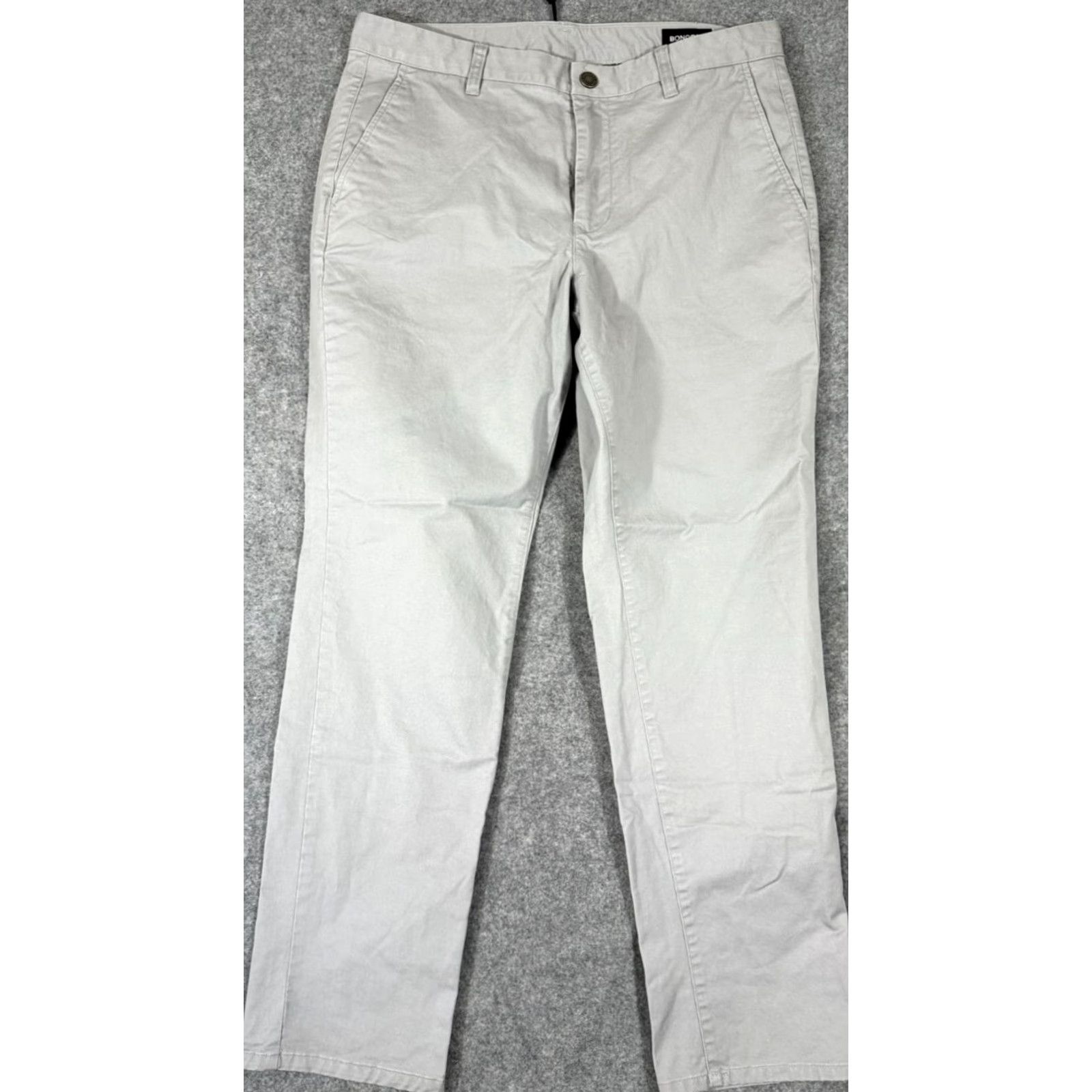 Bonobos Bonobos Chino Pants Mens 33X30 Gray Stretch Athletic Fit Tapered Slash Pockets Size US 33 - 3 Thumbnail