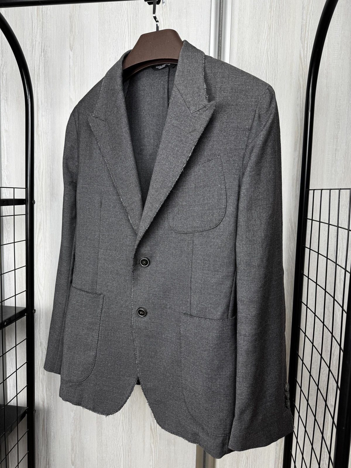 Dolce & Gabbana Dolce & Gabbana grey wool distressed made in Italy blazer Size 36R - 6 Thumbnail