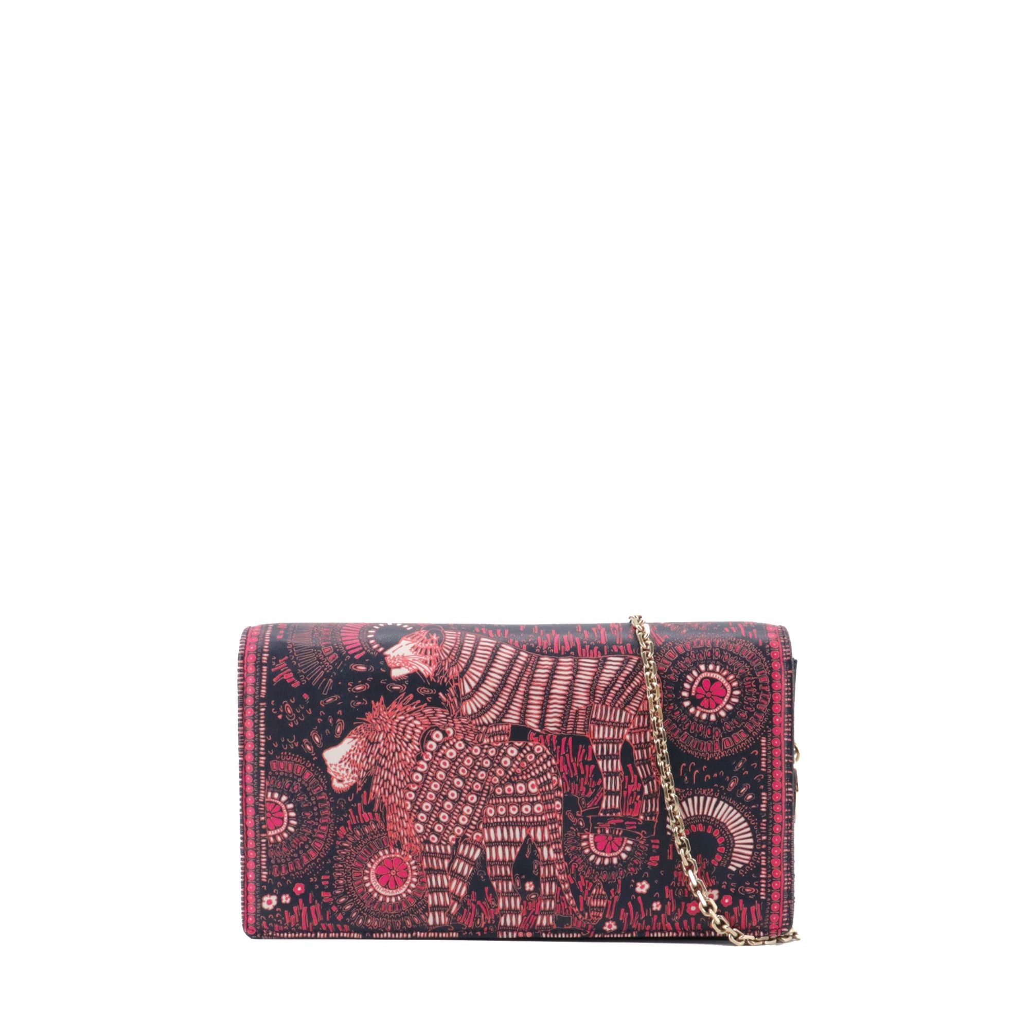 Dior DIOR - Lady Dior Wallet shoulder bag in fuchsia leather Size ONE SIZE - 1 Thumbnail