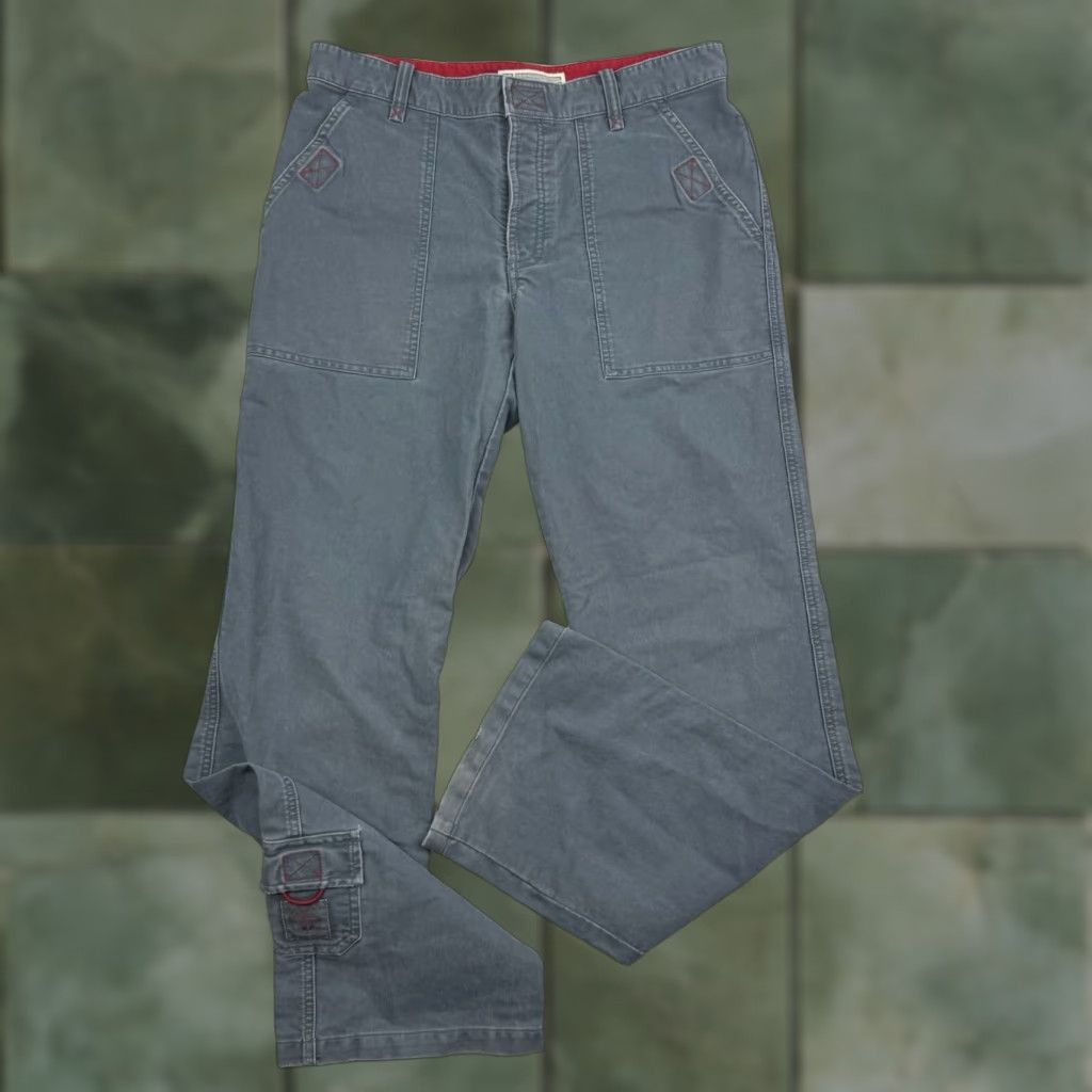 American Eagle Outfitters VINTAGE American Eagle Womens Pants 6 Gray Casual High Rise Straight Y2K Army 90s Size 28" / US 6 / IT 42 - 1 Thumbnail