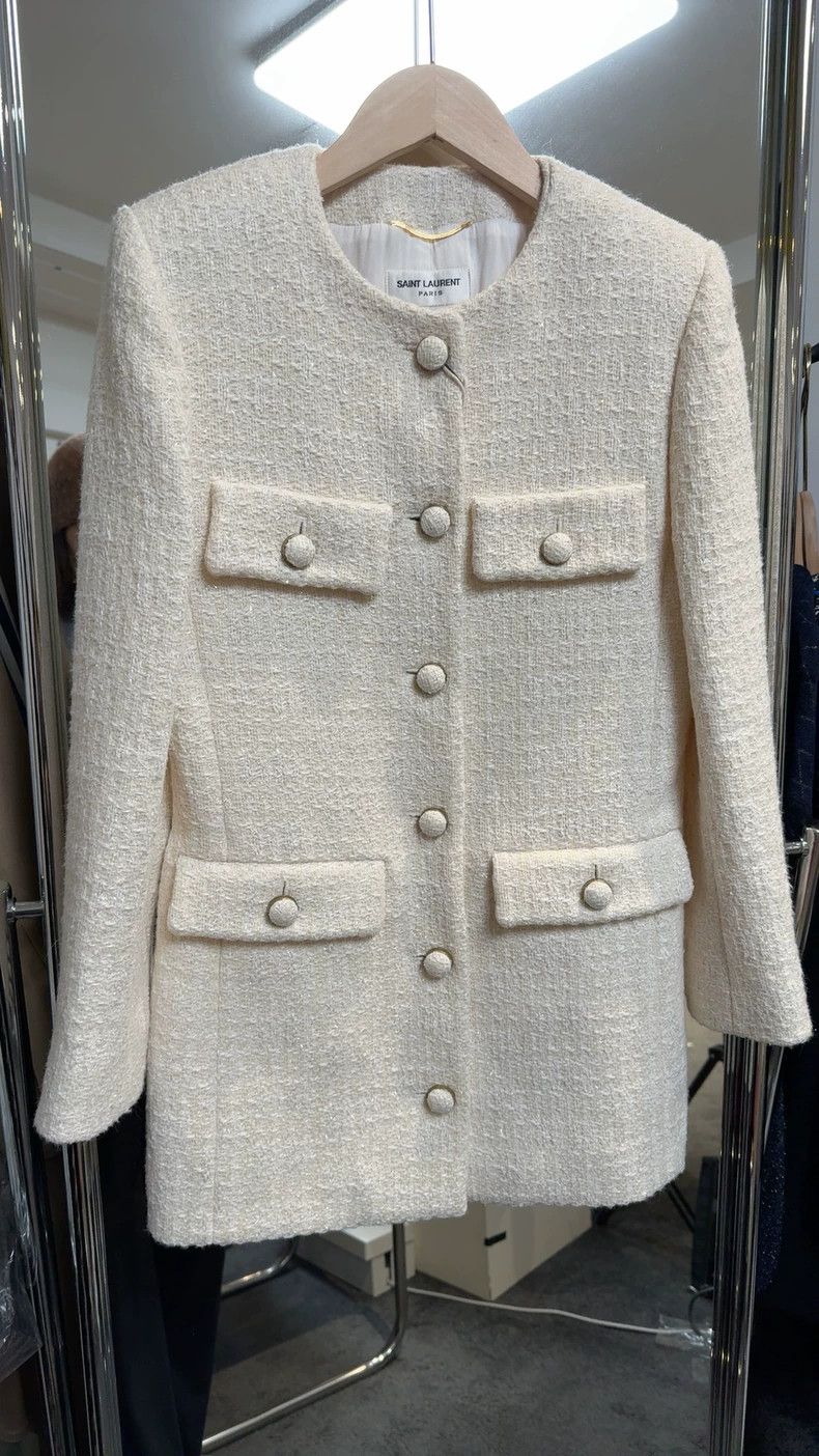 Saint Laurent Paris Saint Laurent Paris White four-pocket jacket Size XS / US 0-2 / IT 36-38 - 2 Thumbnail