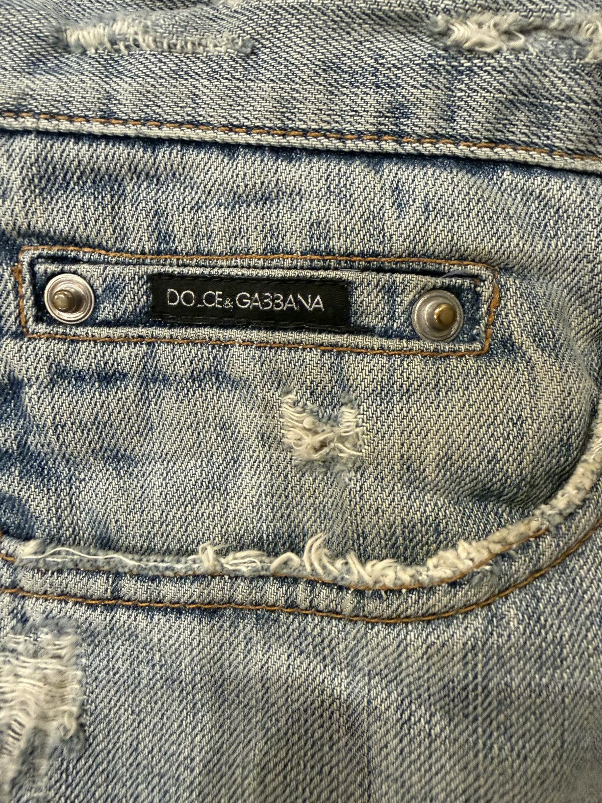 Dolce & Gabbana Dolce & Gabbana Vintage Distressed Washed Denim Size US 34 / EU 50 - 3 Thumbnail