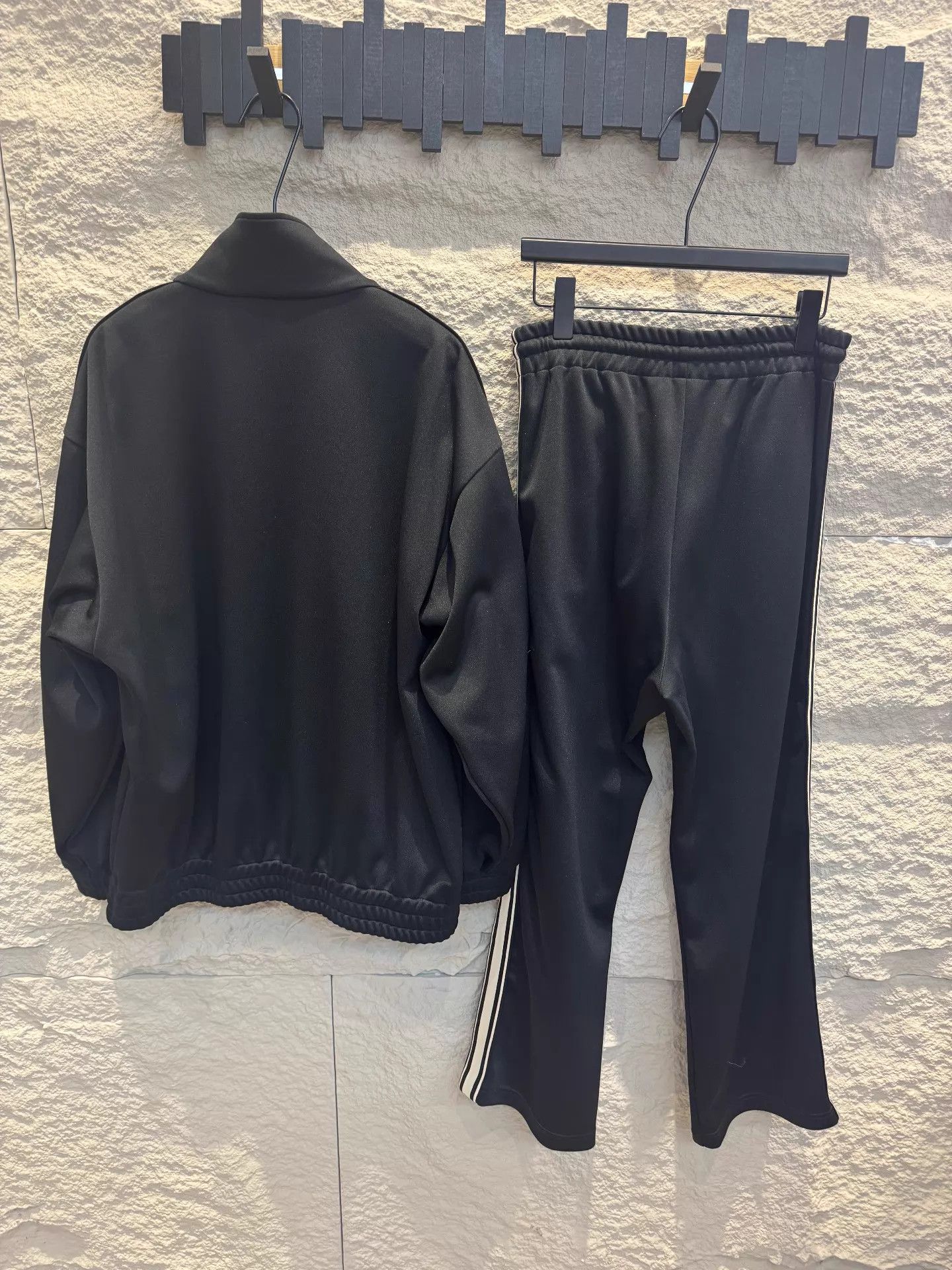 Celine CELINE Logo Embroidered Oversized Zip Tracksuit Black Size US L / EU 52-54 / 3 - 2 Thumbnail