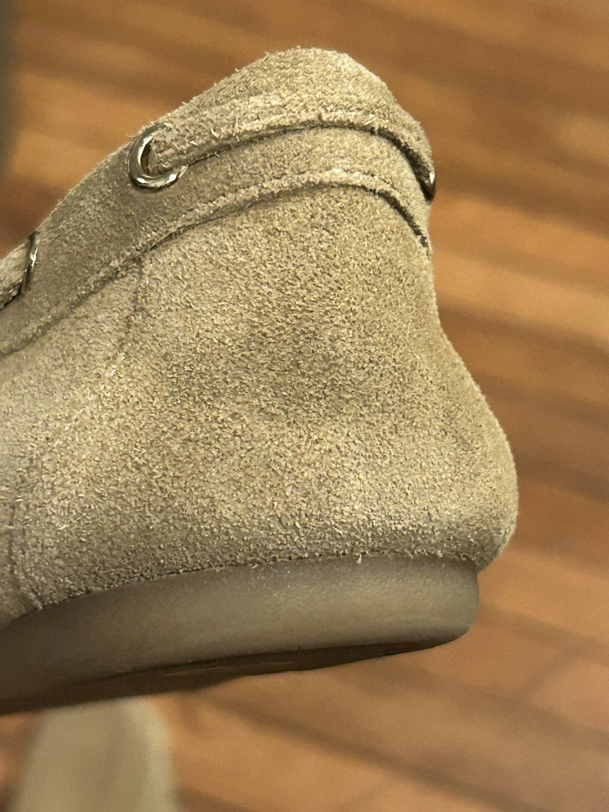 H&M H & M Premium Collection Light Beige Suede Driving Moccasins Size US 7 / IT 37 - 6 Thumbnail