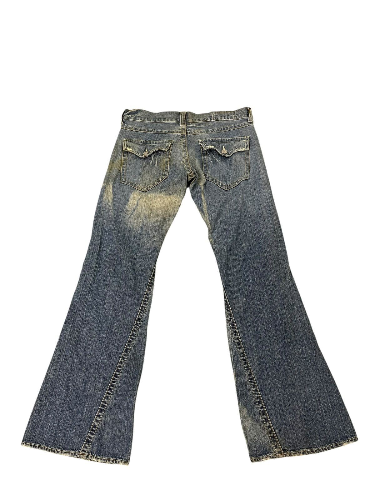 Japanese Brand Flare Jeans Rush Hour Distress Denim Boot Cut 2🟦2 Size US 35 - 11 Thumbnail