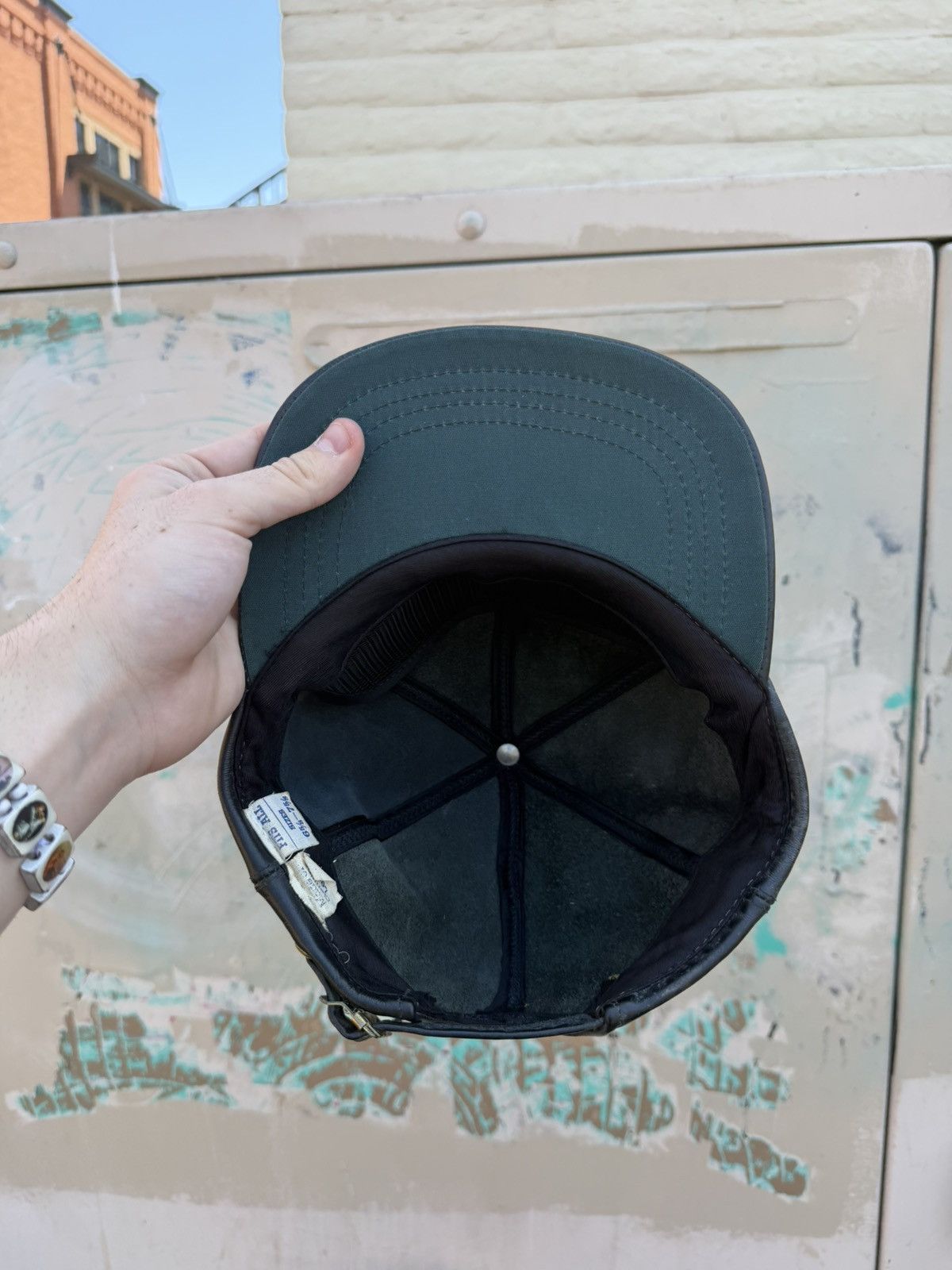 Vintage Vintage Black Leather Adjustable Hat Size ONE SIZE - 6 Thumbnail