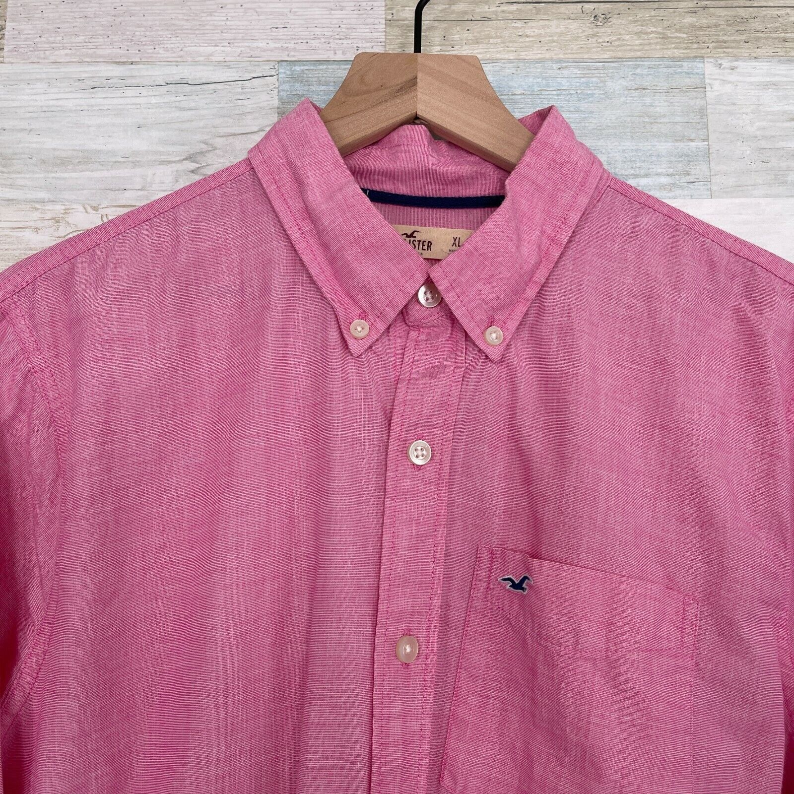 Hollister Hollister Button Down Shirt Pink Pocket Lightweight Mens XL Size US XL / EU 56 / 4 - 2 Thumbnail