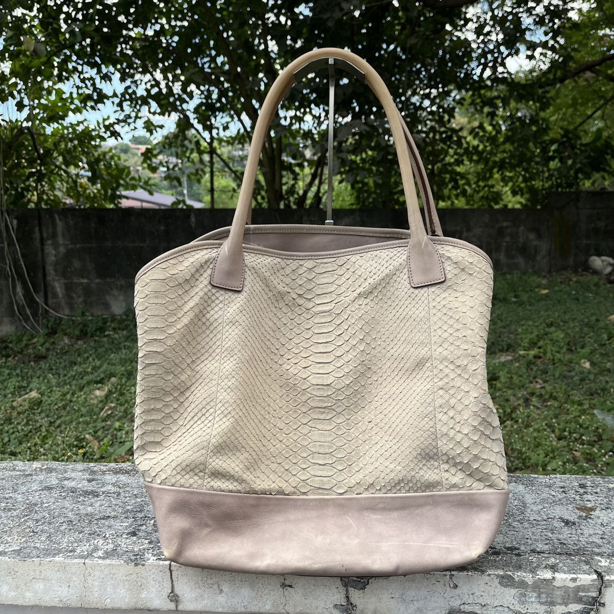 Brunello Cucinelli Brunello Cucinelli Snakeskin-Textured Leather Tote Bag Size ONE SIZE - 18 Thumbnail