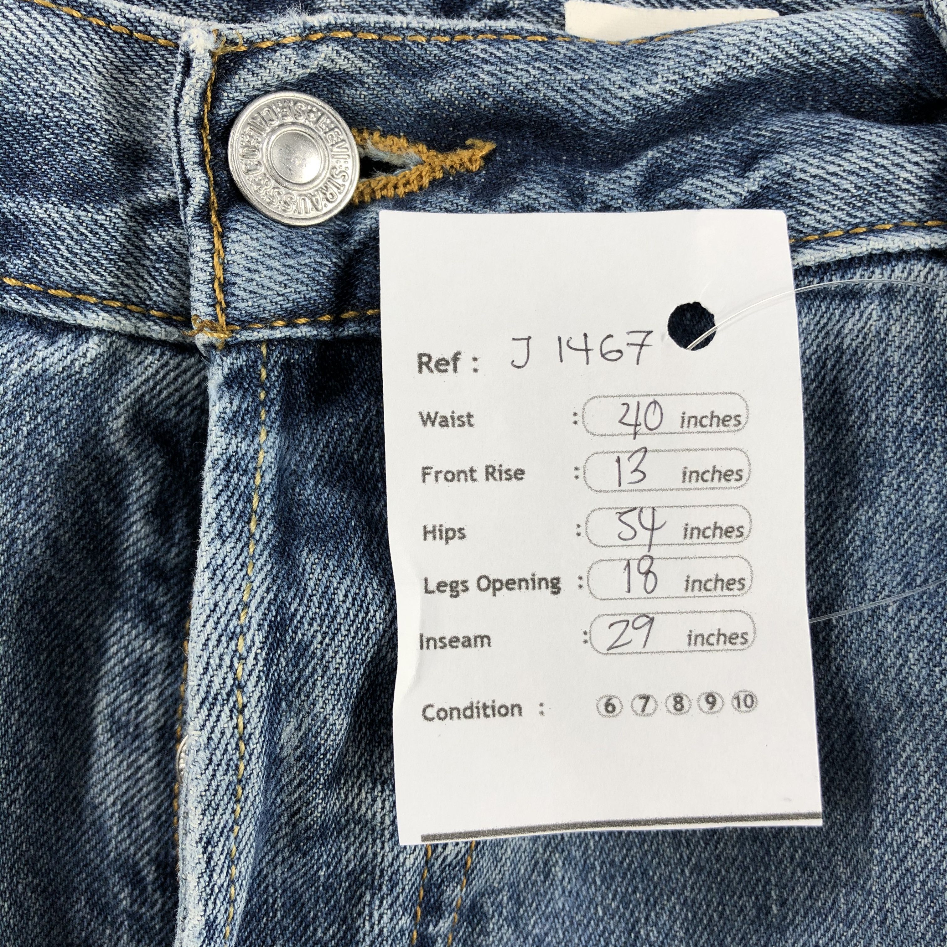 Levi's Vintage 90s Blue Wash Levis 501 Jeans-J1467 Size US 40 / EU 56 - 14 Thumbnail
