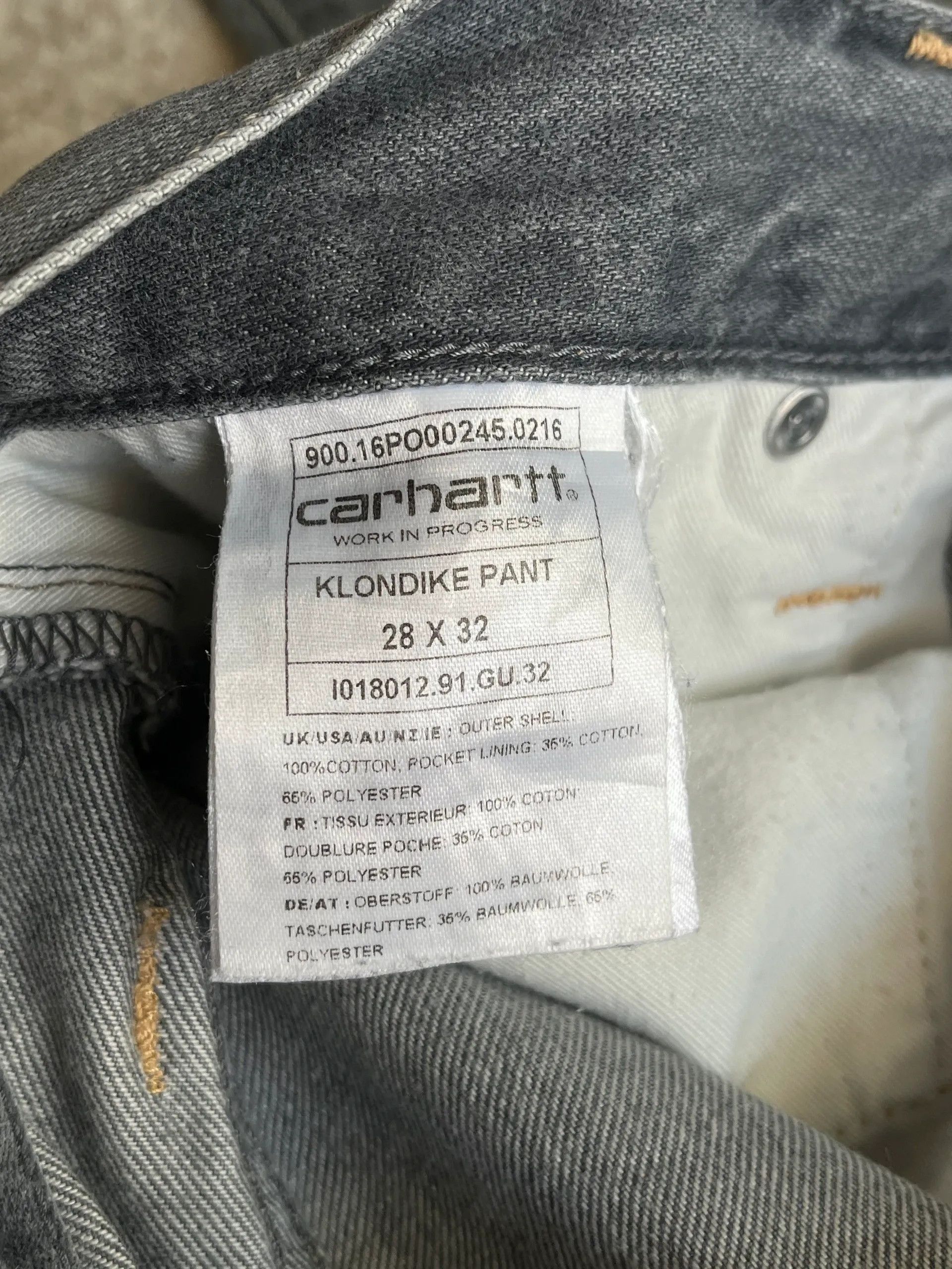Carhartt Carhartt 2016 Grey Jeans Denim Klondike Pants Sz W 28 L 32 Size US 28 / EU 44 - 11 Thumbnail