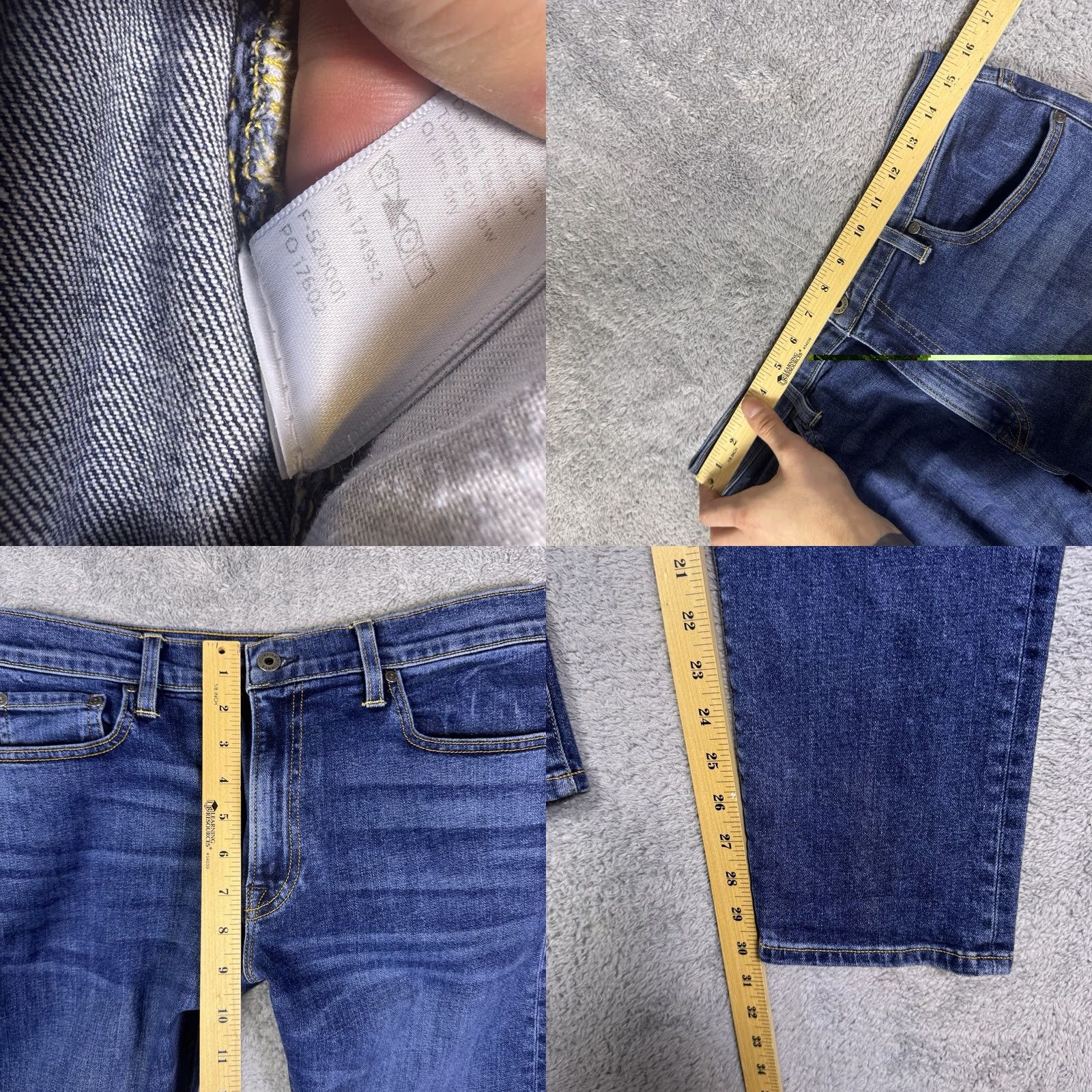 Flint And Tinder Flint and Tinder Jeans Mens 31x30 Slim Taper 5 Pocket Mid Rise Zip Fly Denim USA Jeans 31x30 Slim Tapered Men Stonewash Blue Denim USA Mens Jeans Size US 31 - 8 Thumbnail