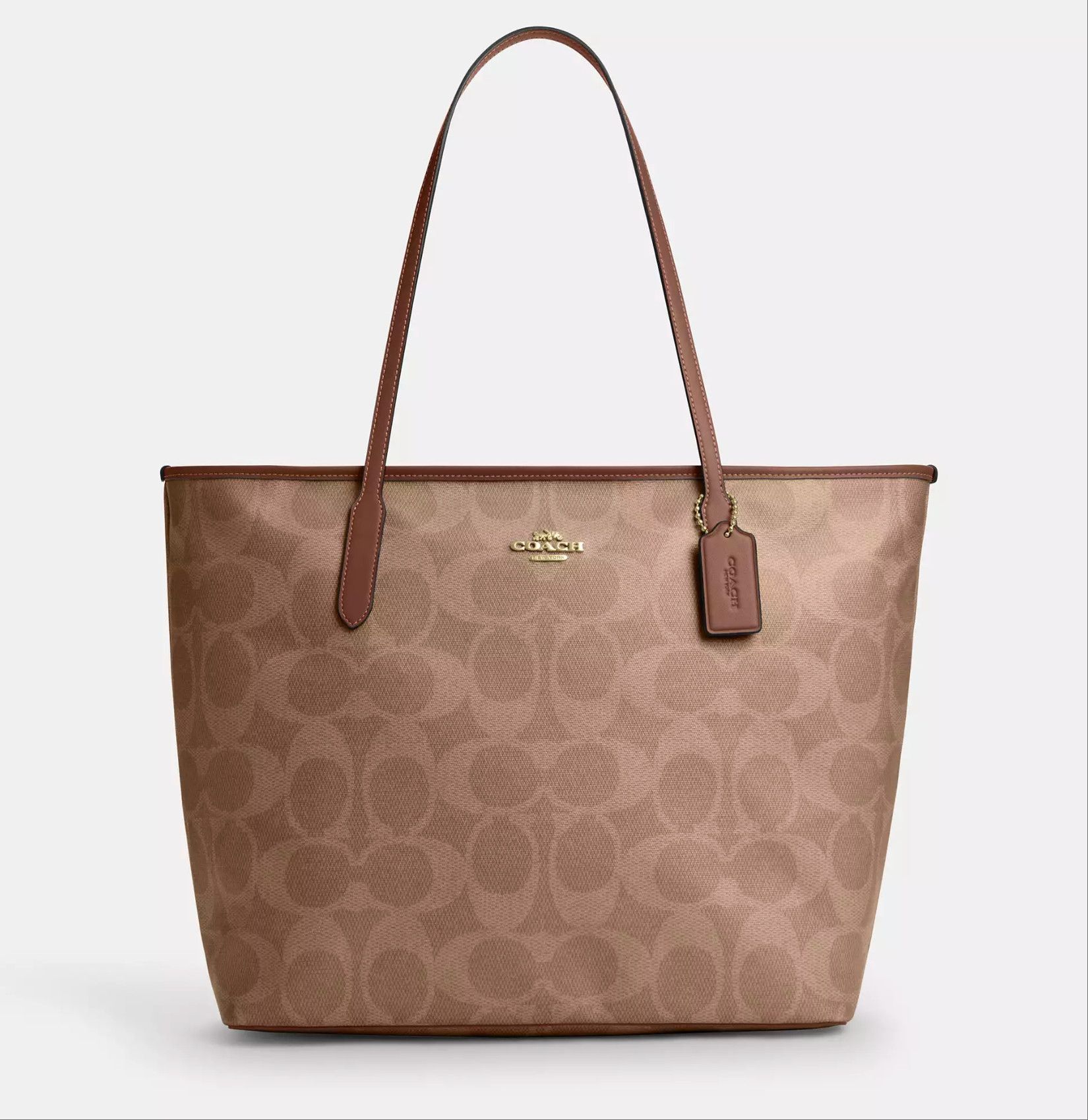 Coach Large City Tote Bag In Maxi Signature Canvas CCD66 Size ONE SIZE - 8 Thumbnail