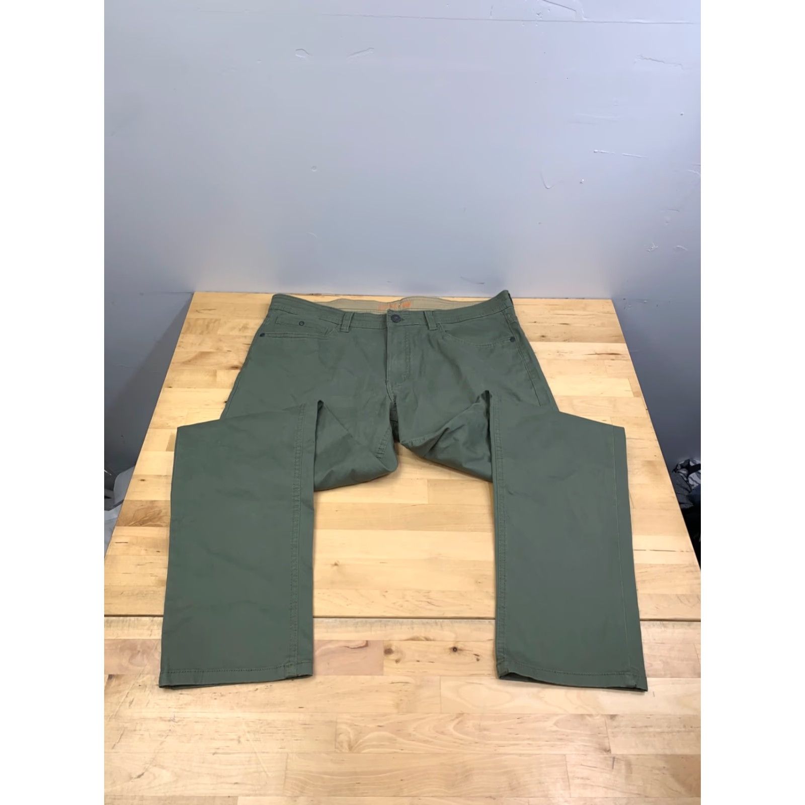 Vintage Cooper & Oak Pants Mens 34x30 Green Straight Casual Outdoor Stretch Chino - 12514 Size US 34 / EU 50 - 5 Thumbnail