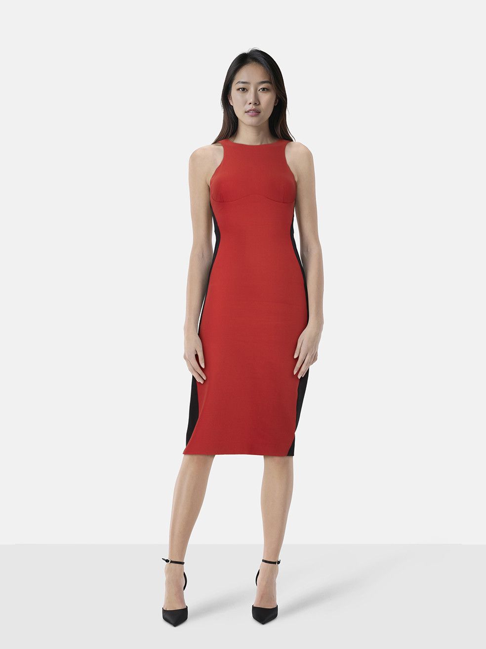 Stella McCartney Red & Black Miracle Midi Dress Size XS / US 0-2 / IT 36-38 - 1 Thumbnail